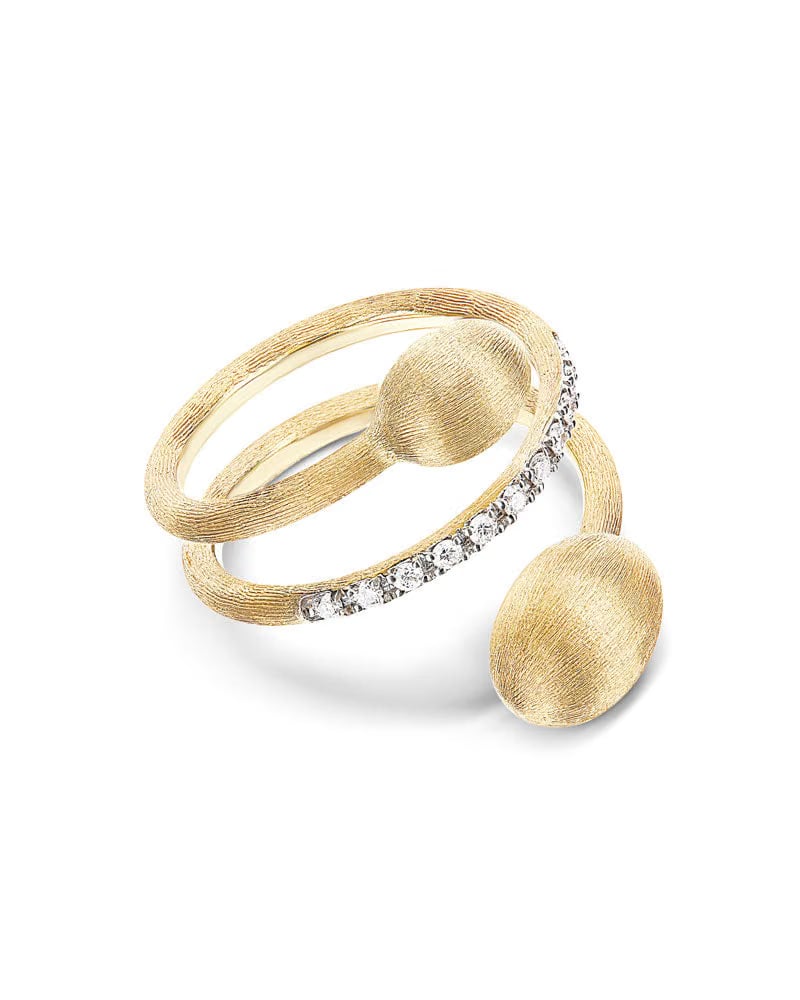Nanis 18k Yellow Gold Diamond Spiral Ring