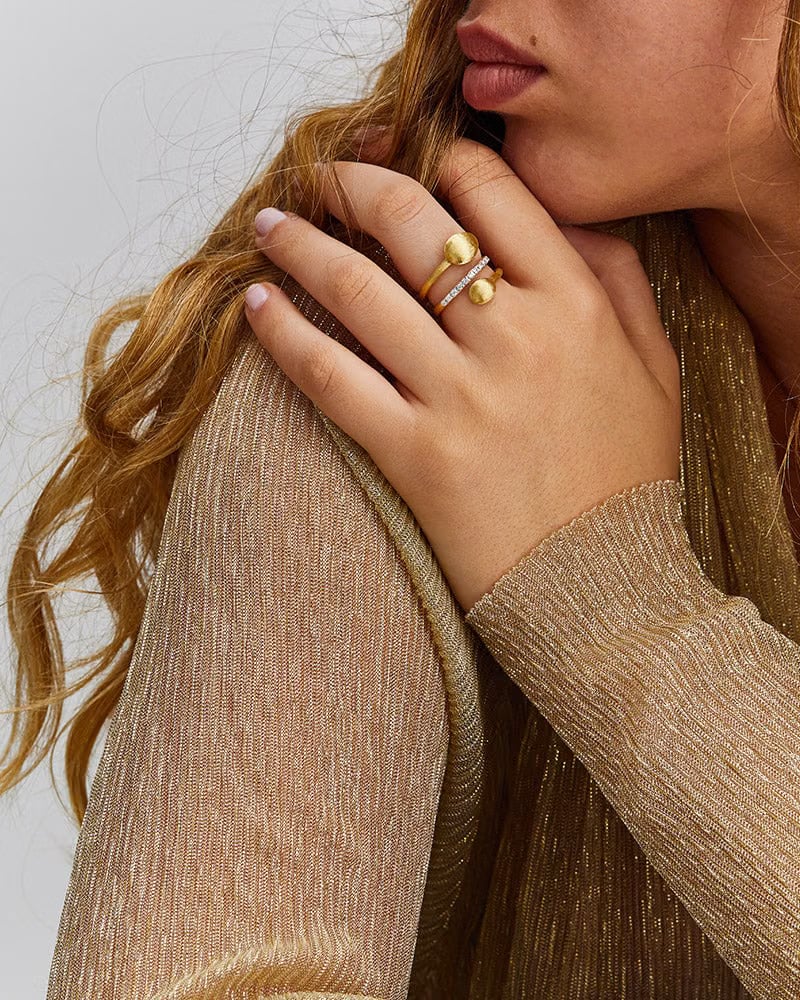Nanis 18k Yellow Gold Diamond Spiral Ring