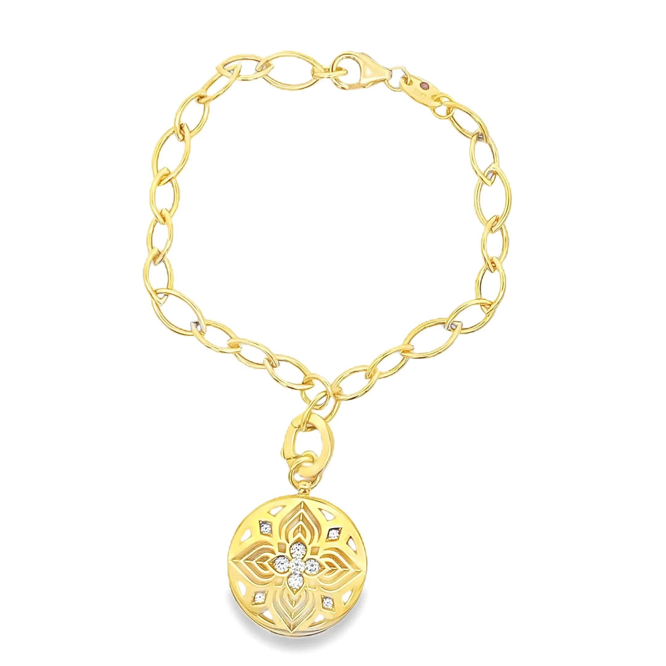 Roberto Coin 18k Yellow Gold Diamond Flower Bracelet