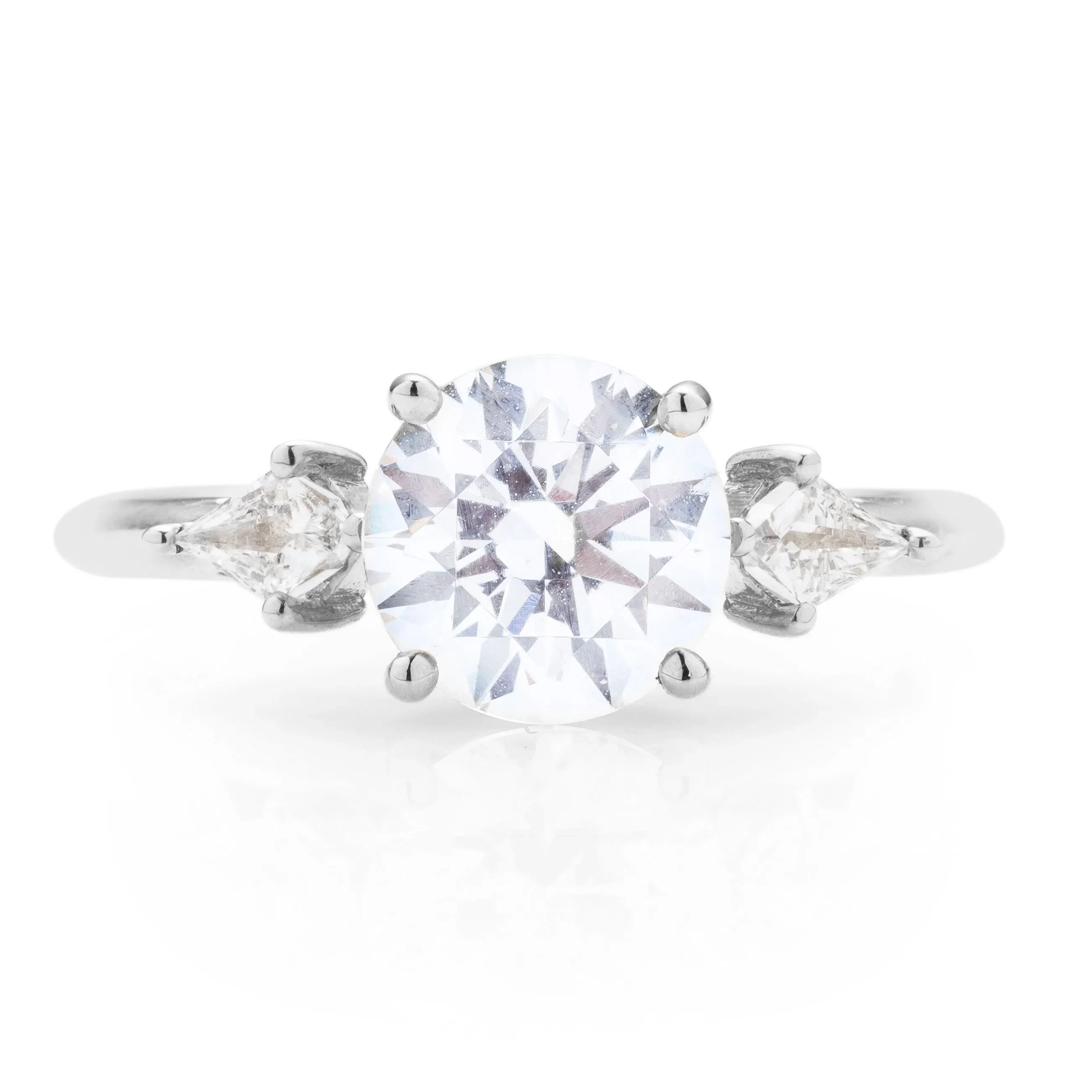 Classique Creations Kite Diamond Three Stone Engagement Ring