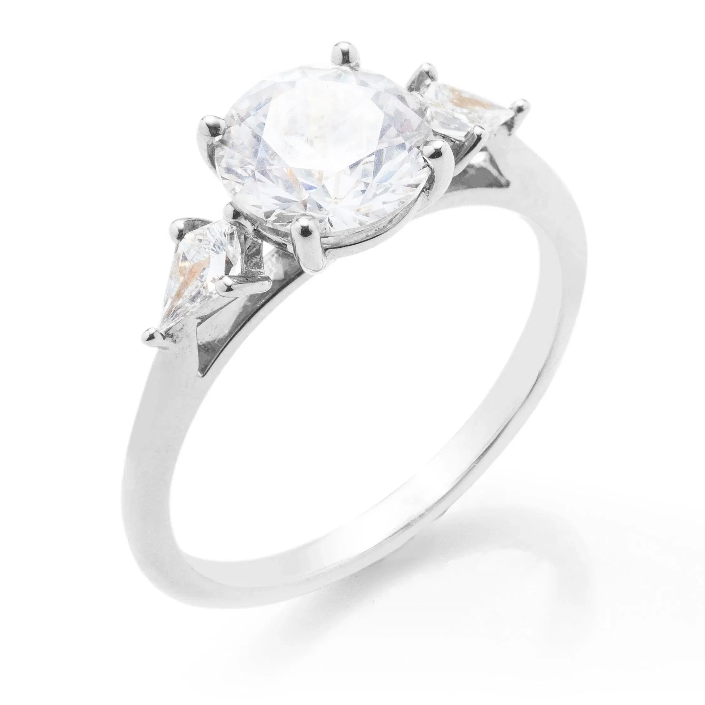 Classique Creations Kite Diamond Three Stone Engagement Ring