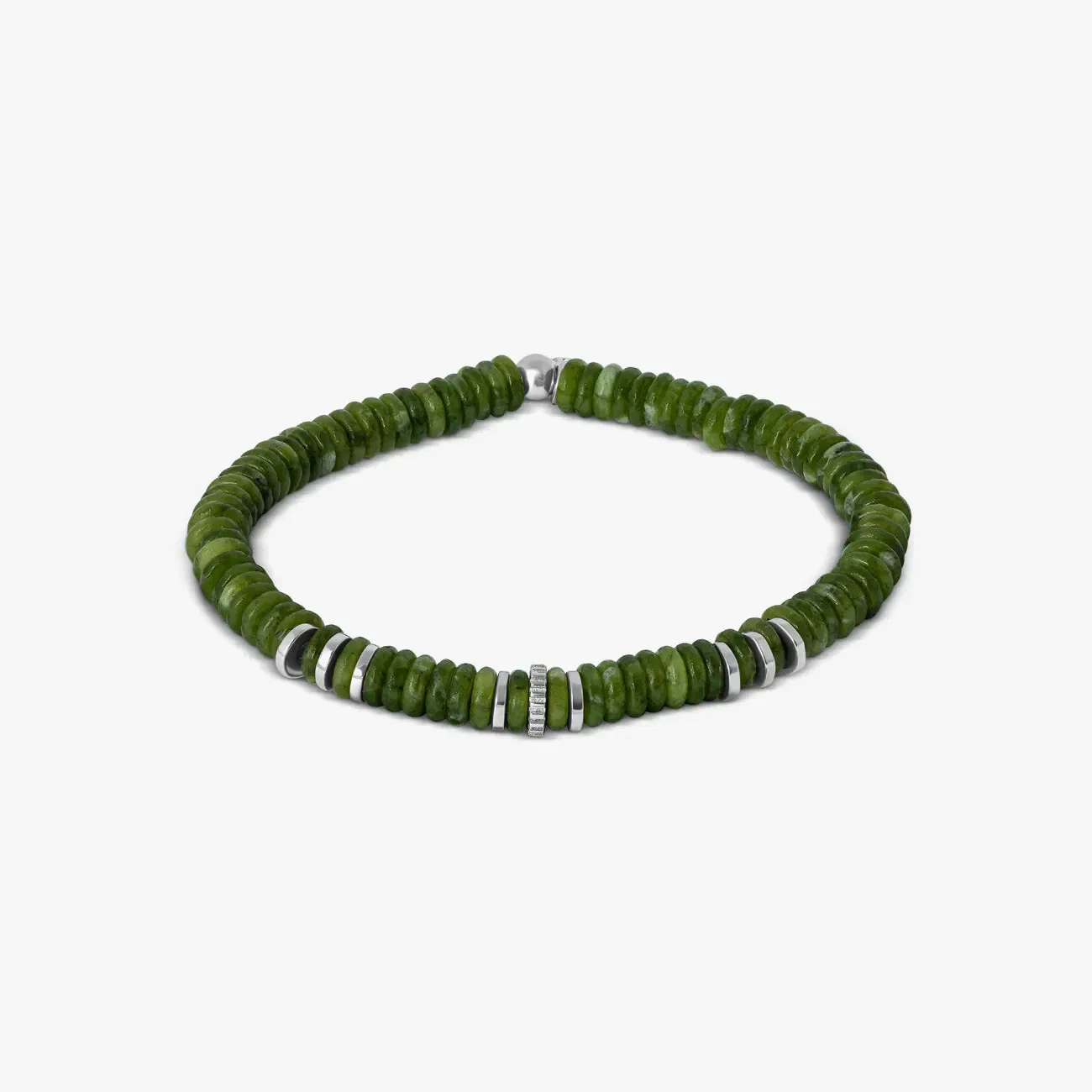 Tateossian Positano Bracelet In Green With Rhodium Plated Silver