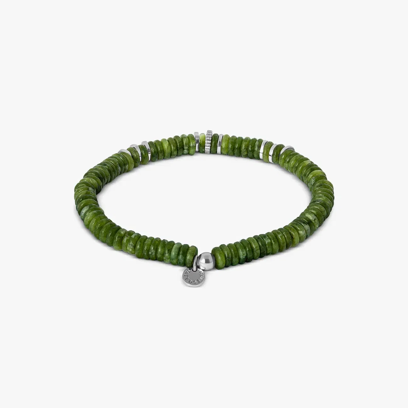 Tateossian Positano Bracelet In Green With Rhodium Plated Silver