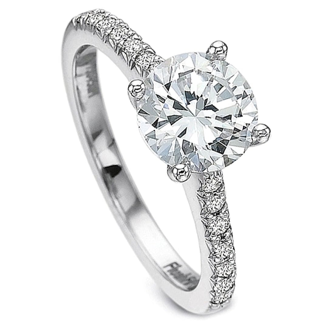 Precision Set Pave Diamond Engagement Ring