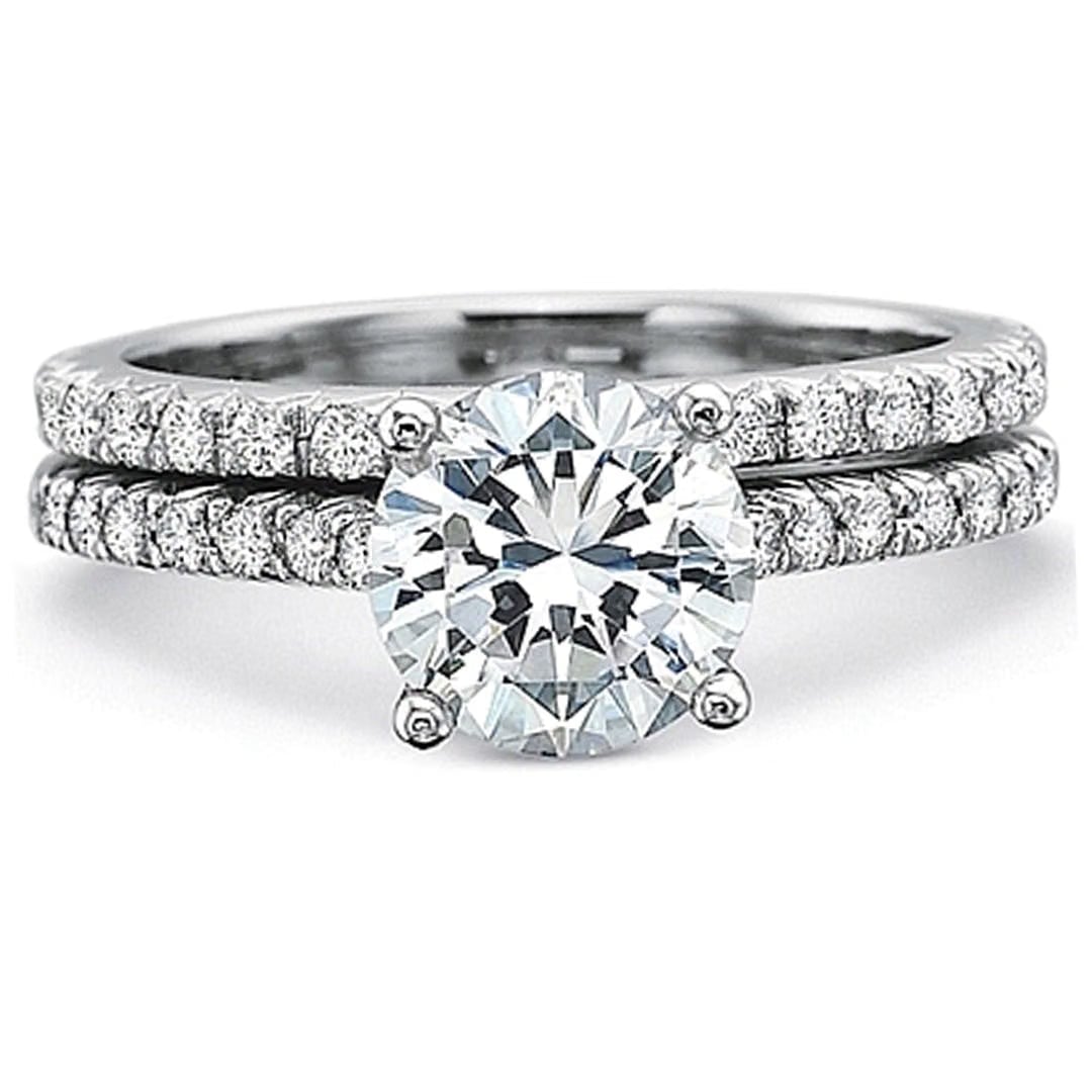 Precision Set Pave Diamond Engagement Ring