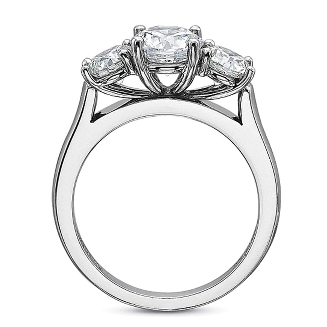 Precision Set Three Stone Diamond Engagement Ring