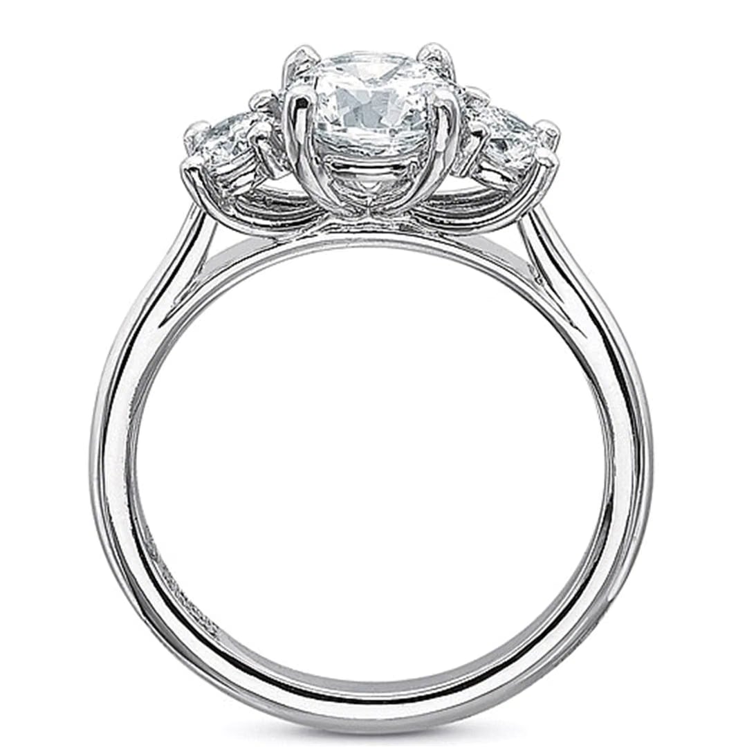 Precision Set Three Stone Diamond Engagement Ring Setting