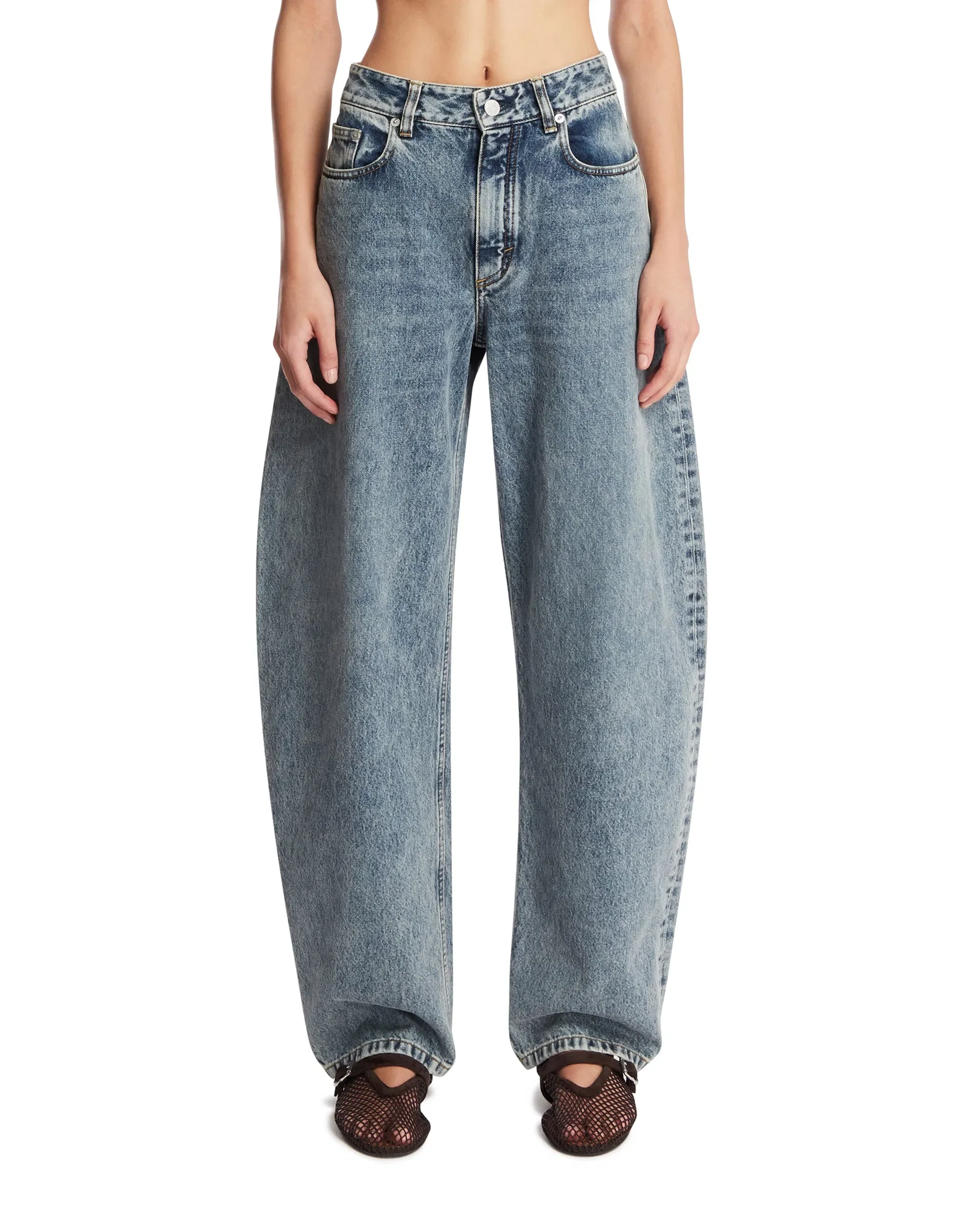 Alaia Jeans Arrotondati In Denim Blu