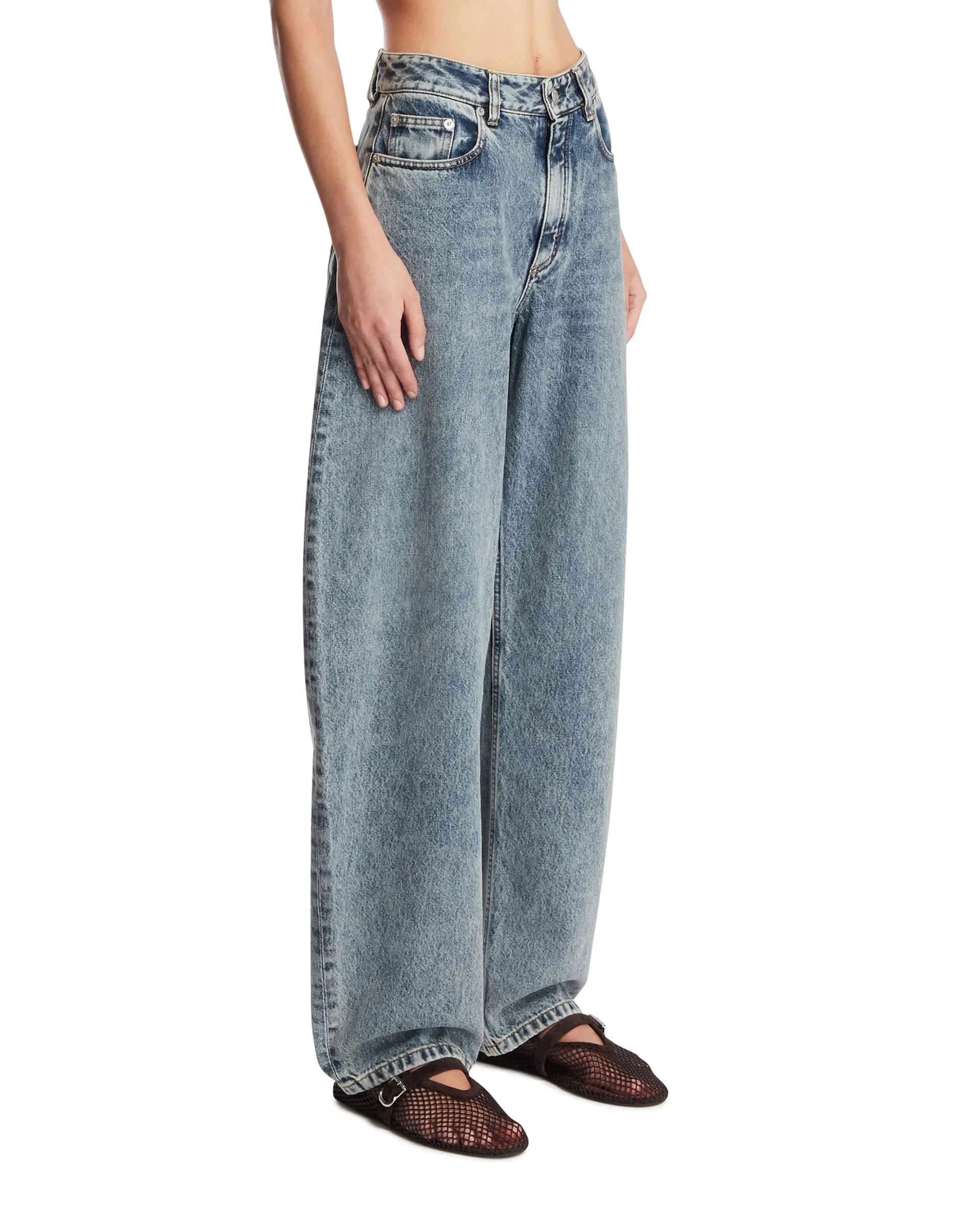 Alaia Jeans Arrotondati In Denim Blu