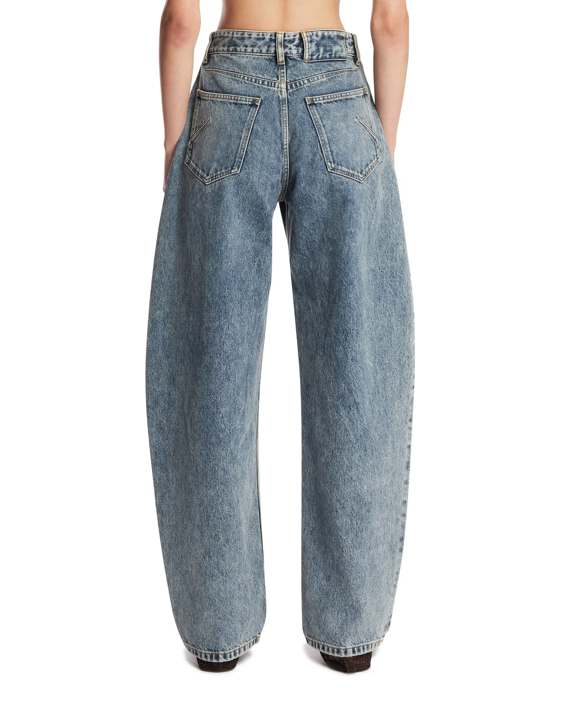 Alaia Jeans Arrotondati In Denim Blu