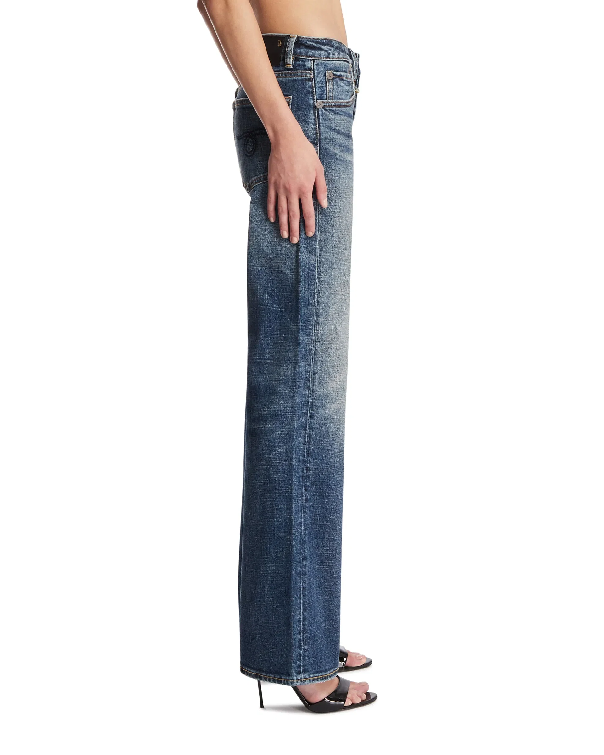 R13 Jeans Boy Flare Blu Scuri