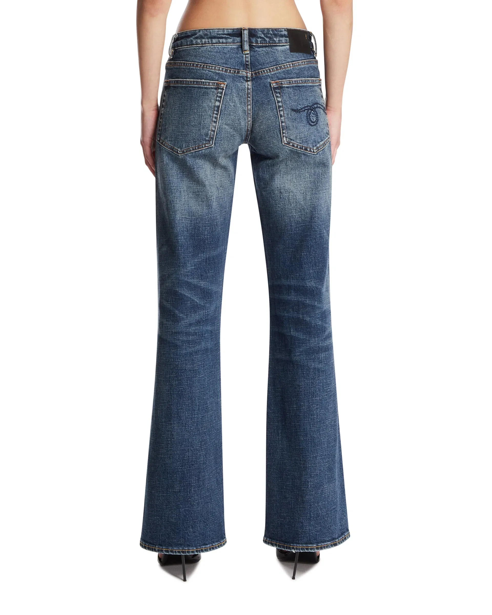 R13 Jeans Boy Flare Blu Scuri