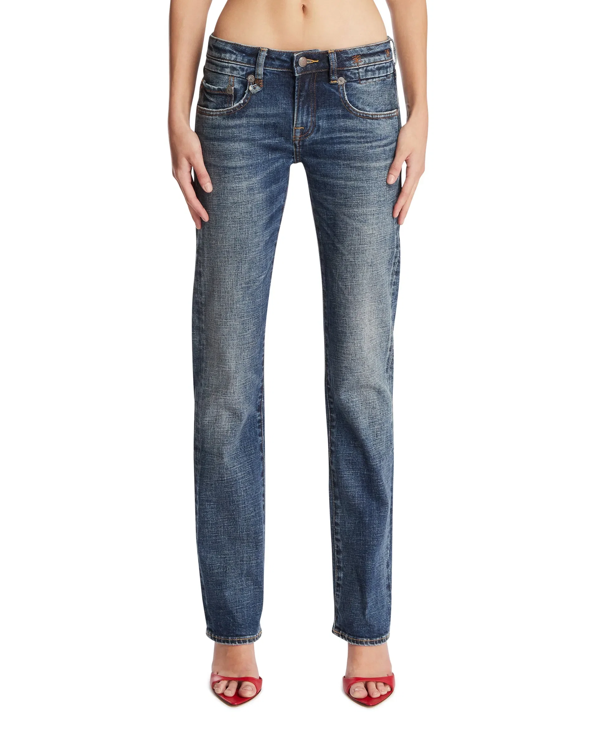 R13 Jeans A Gamba Dritta Blu