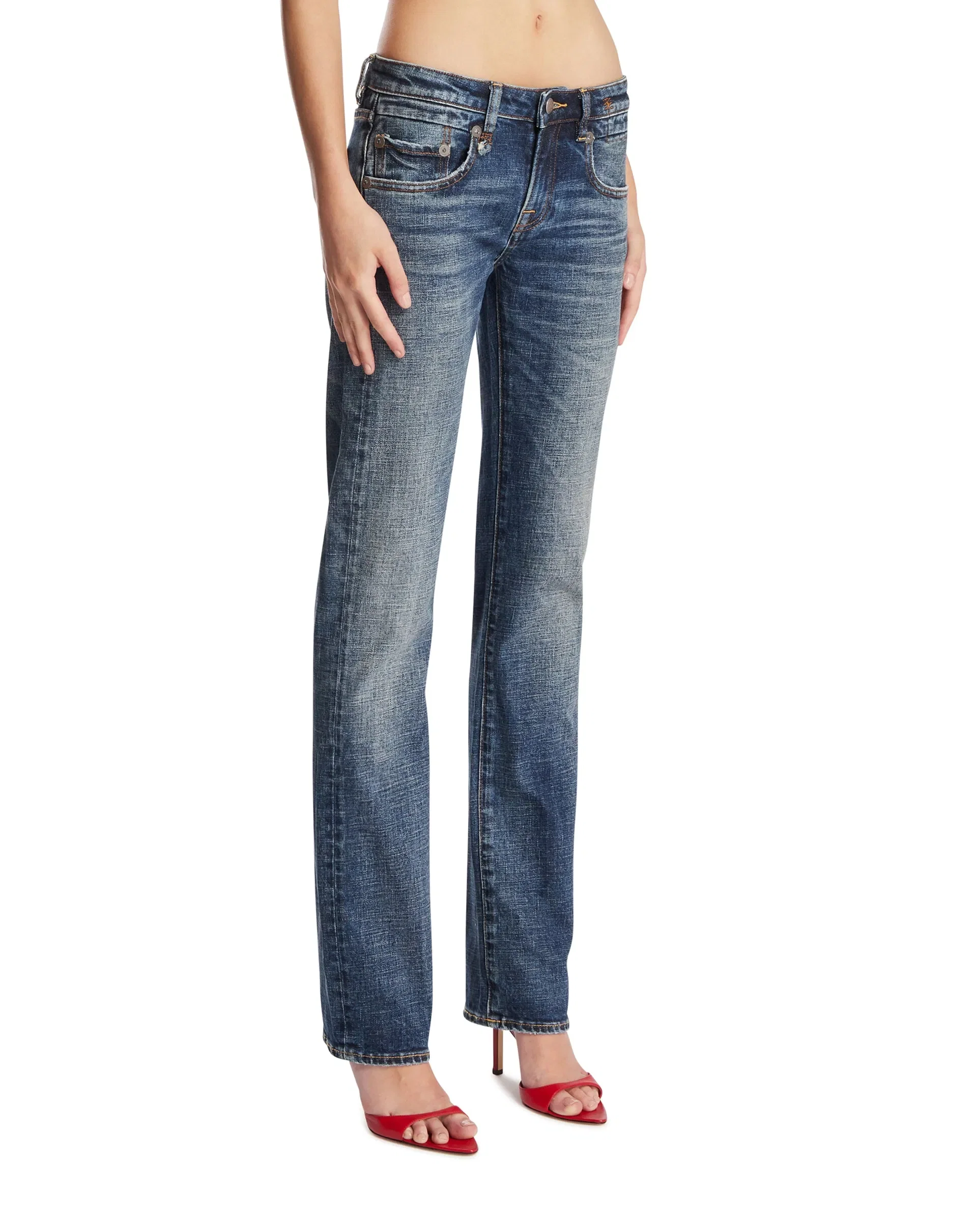 R13 Jeans A Gamba Dritta Blu