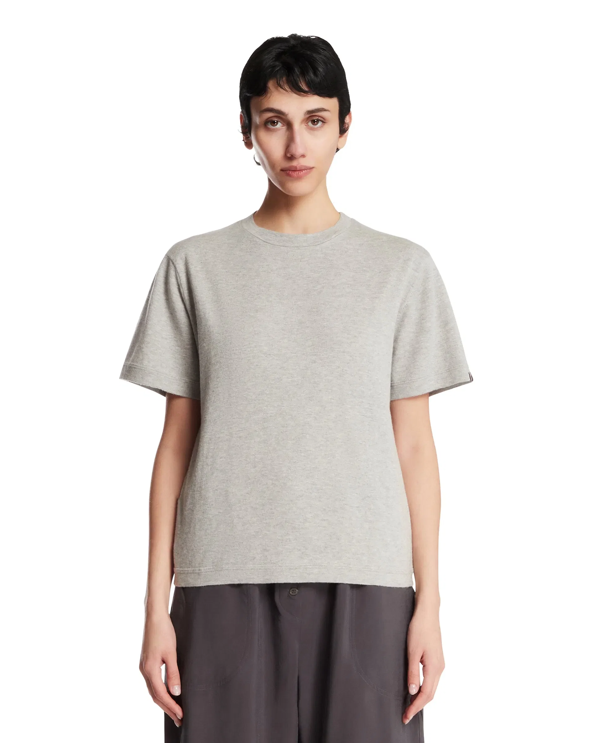 Extreme Cashmere T-Shirt Basic In Cotone E Cashmere Grigia
