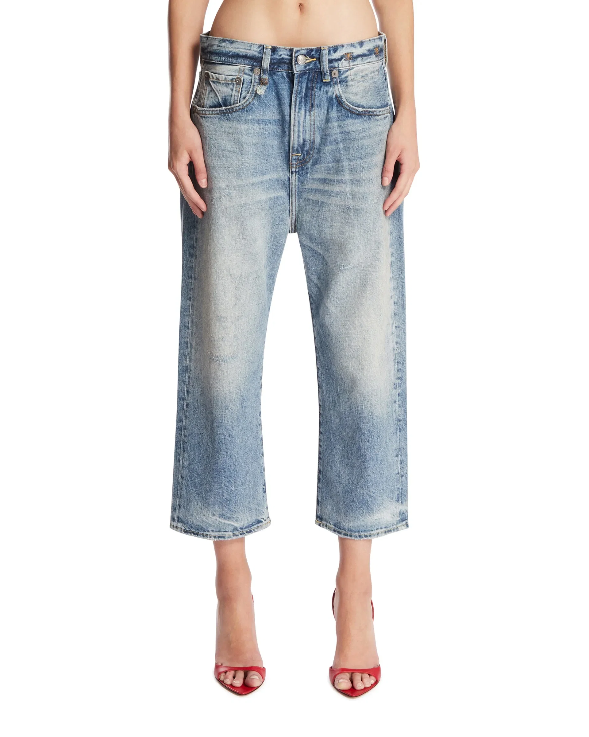 R13 Jeans Cropped Blu
