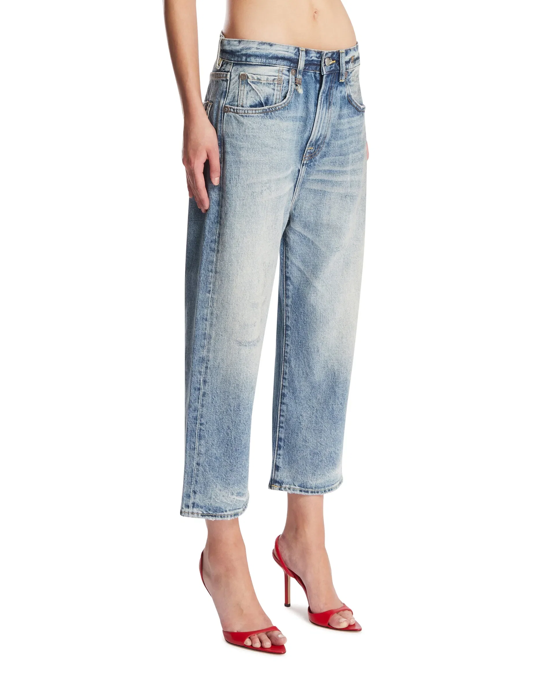 R13 Jeans Cropped Blu