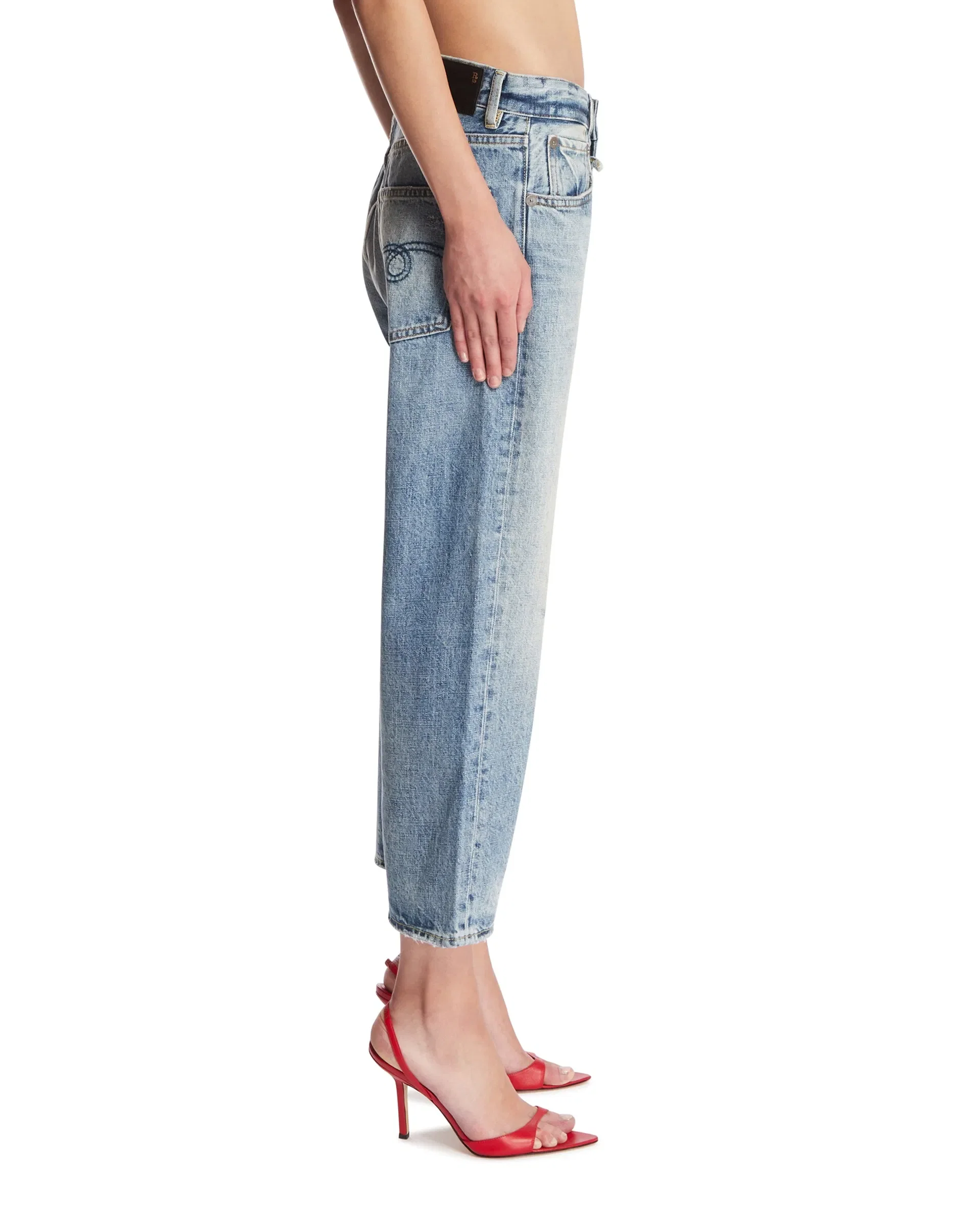 R13 Jeans Cropped Blu