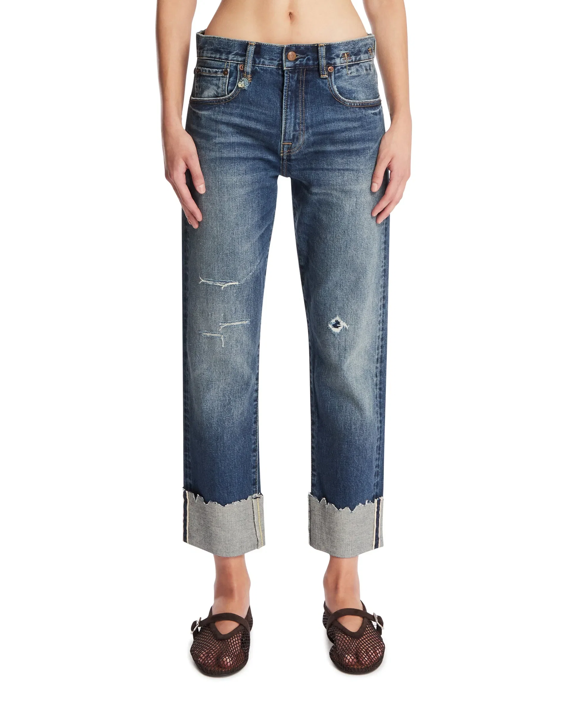 R13 Jeans Con Risvolto Blu