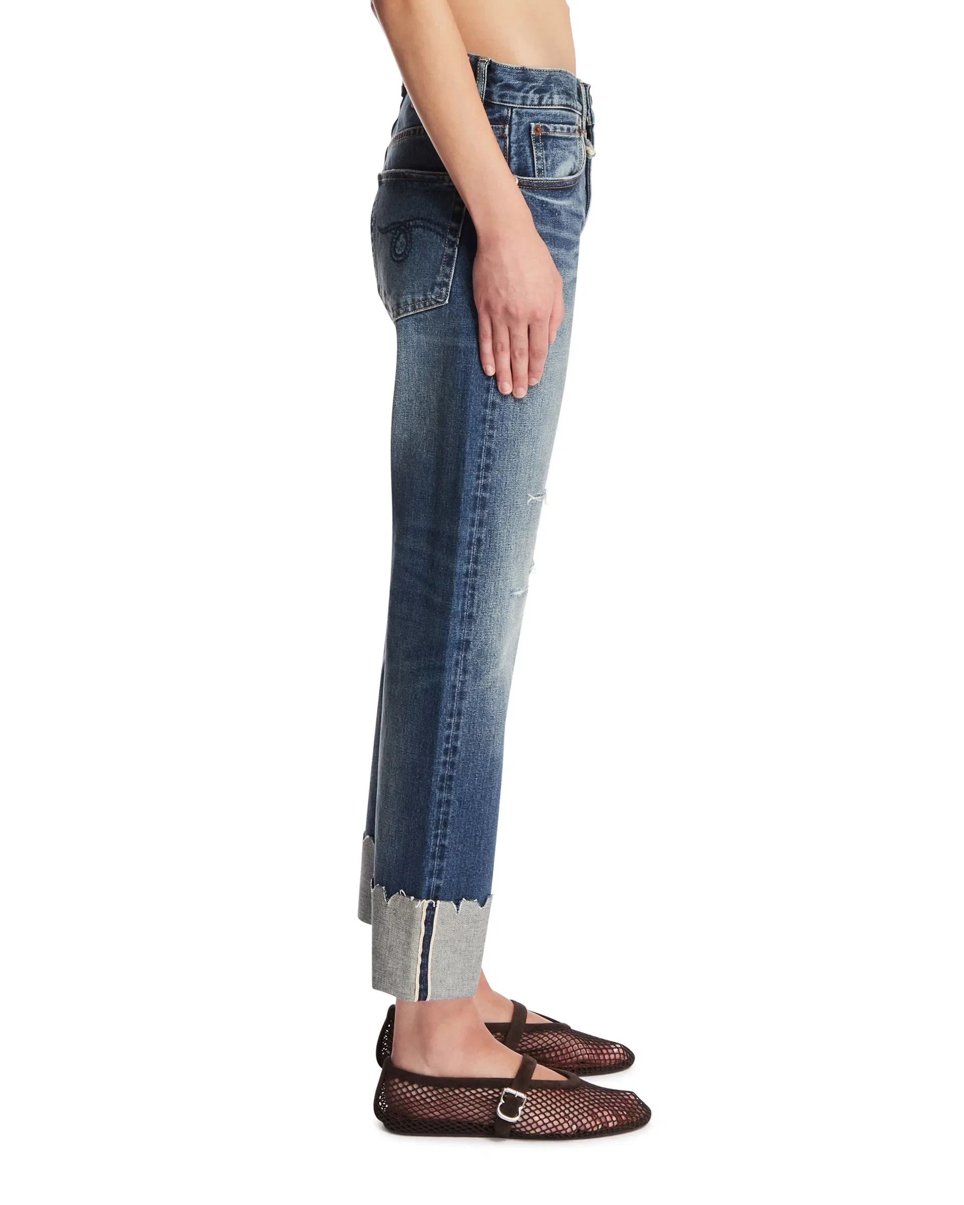 R13 Jeans Con Risvolto Blu