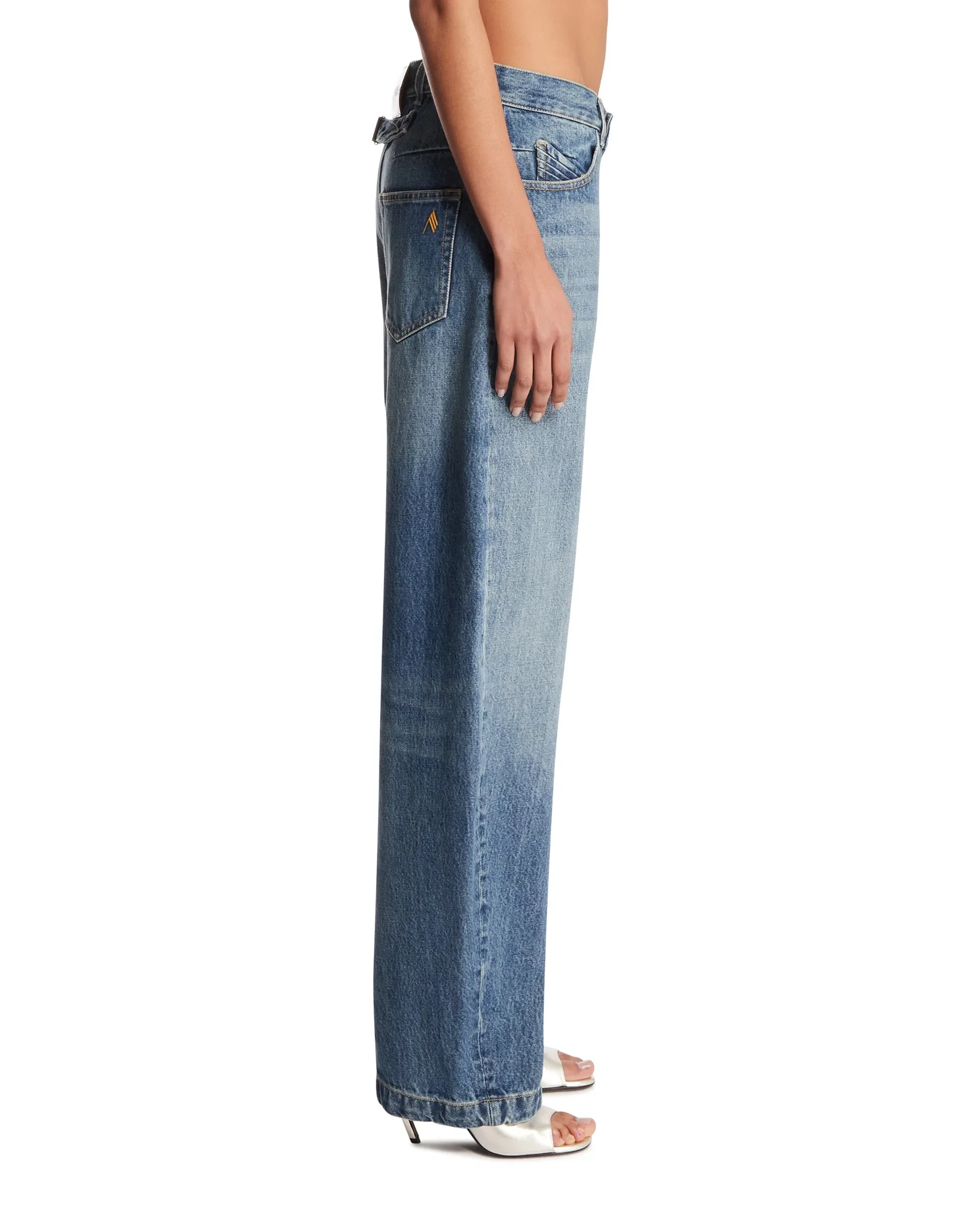 The Attico Jeans Barrel In Cotone Blu
