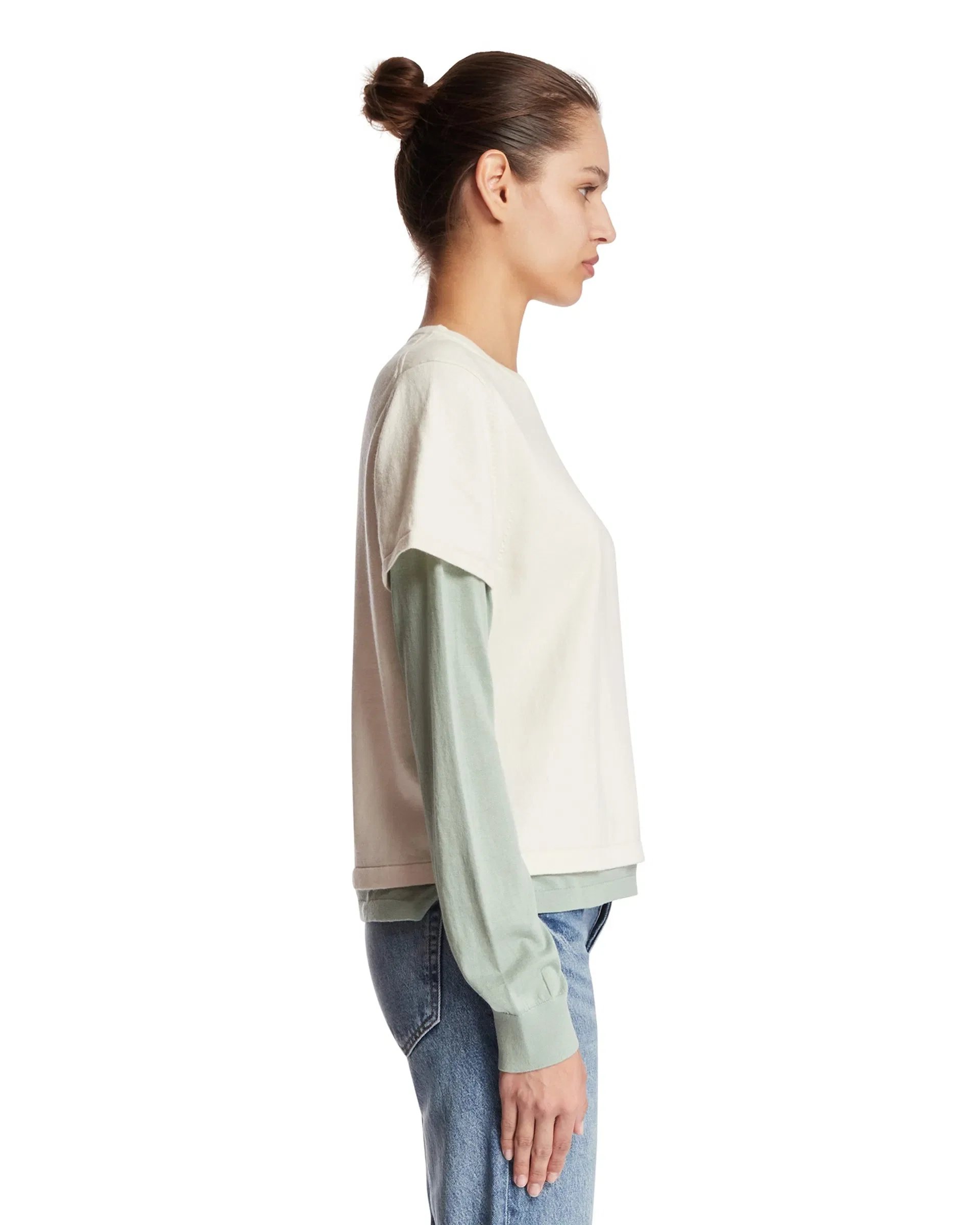 Guest In Residence T-Shirt A Doppio Strato Bianca