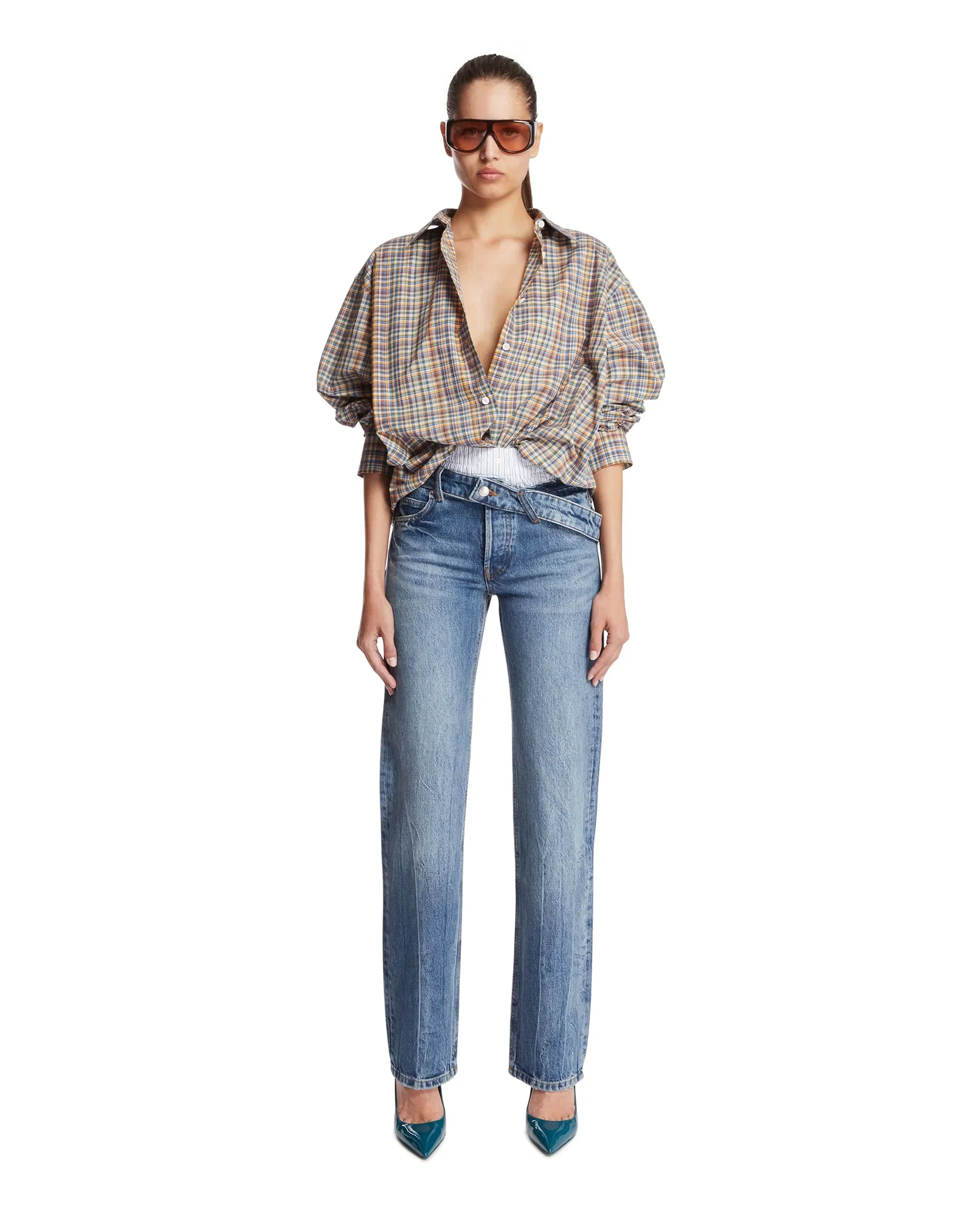 Alexander Wang Jeans Slim Con Fascia Boxer Blu