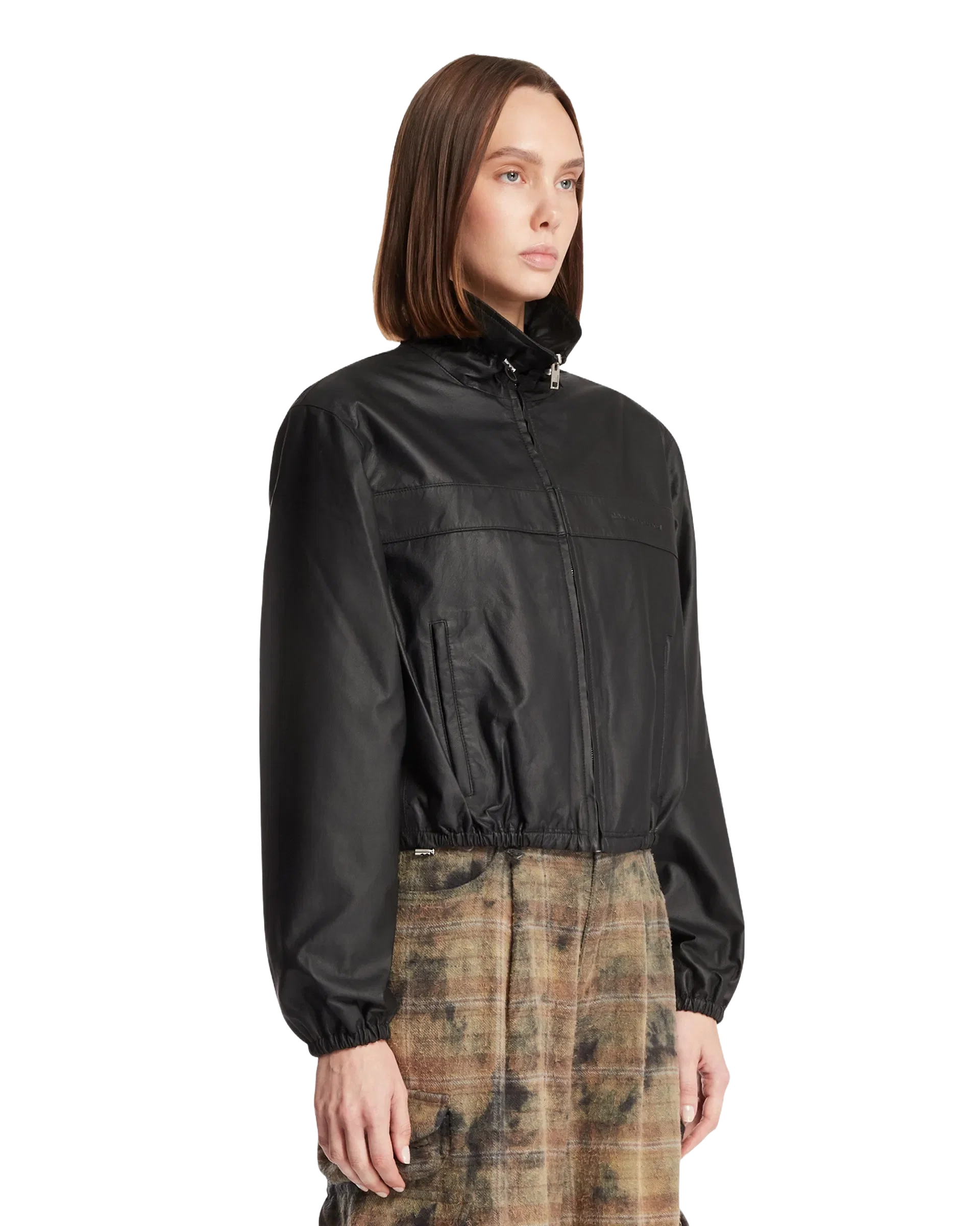 Alexander Wang Track Jacket In Pelle Nera