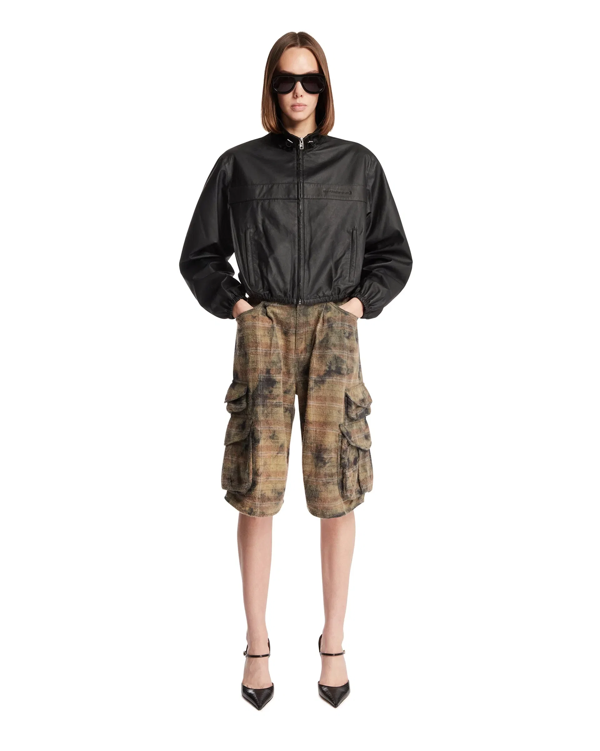 Alexander Wang Track Jacket In Pelle Nera