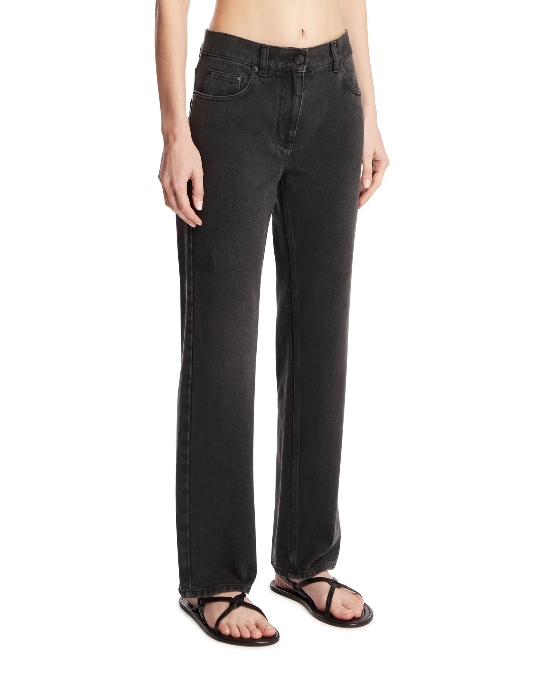 The Row Jeans A Gamba Dritta Neri