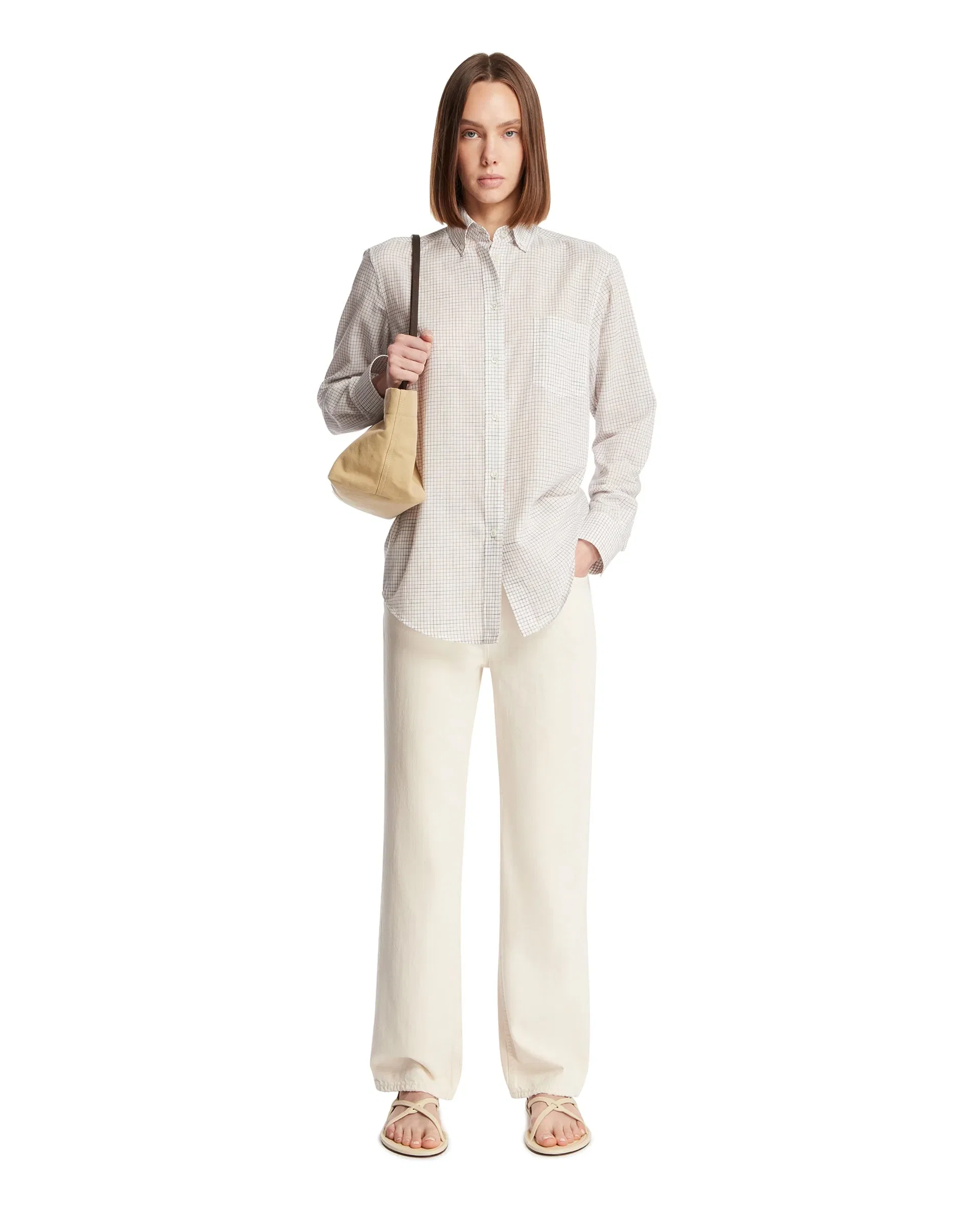 The Row Jeans A Gamba Dritta Beige