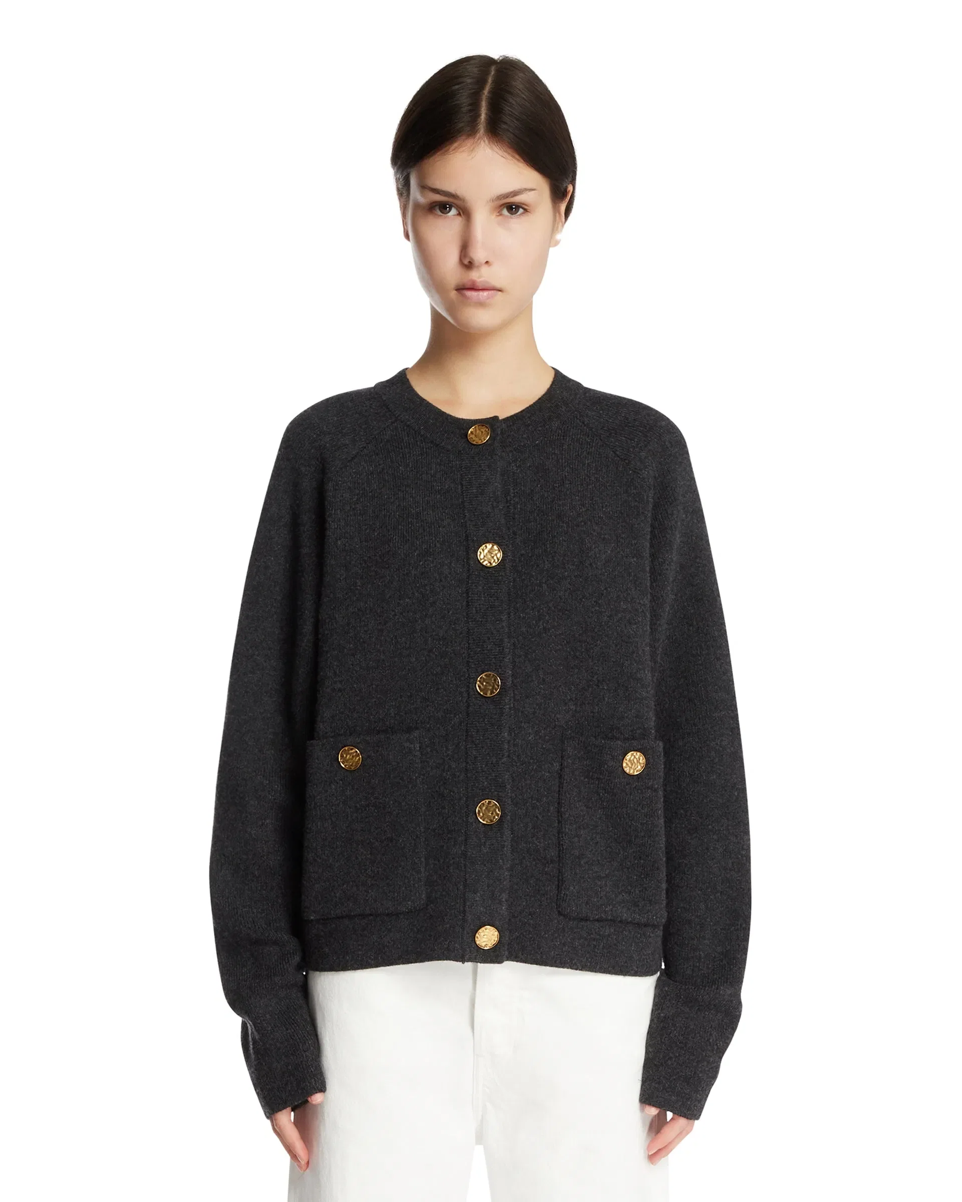 TOTEME Cardigan Con Bottoni Gioiello Grigio