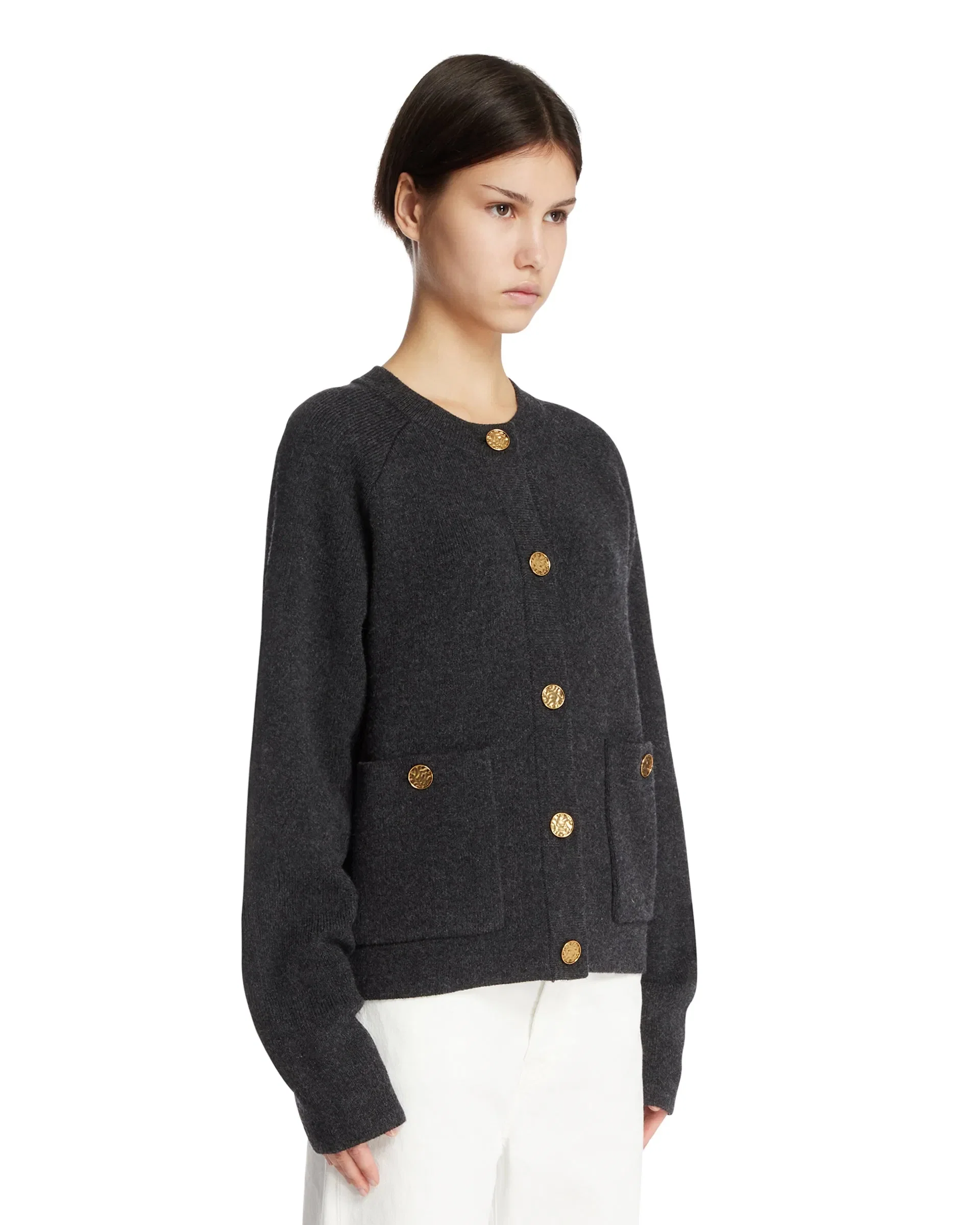 TOTEME Cardigan Con Bottoni Gioiello Grigio