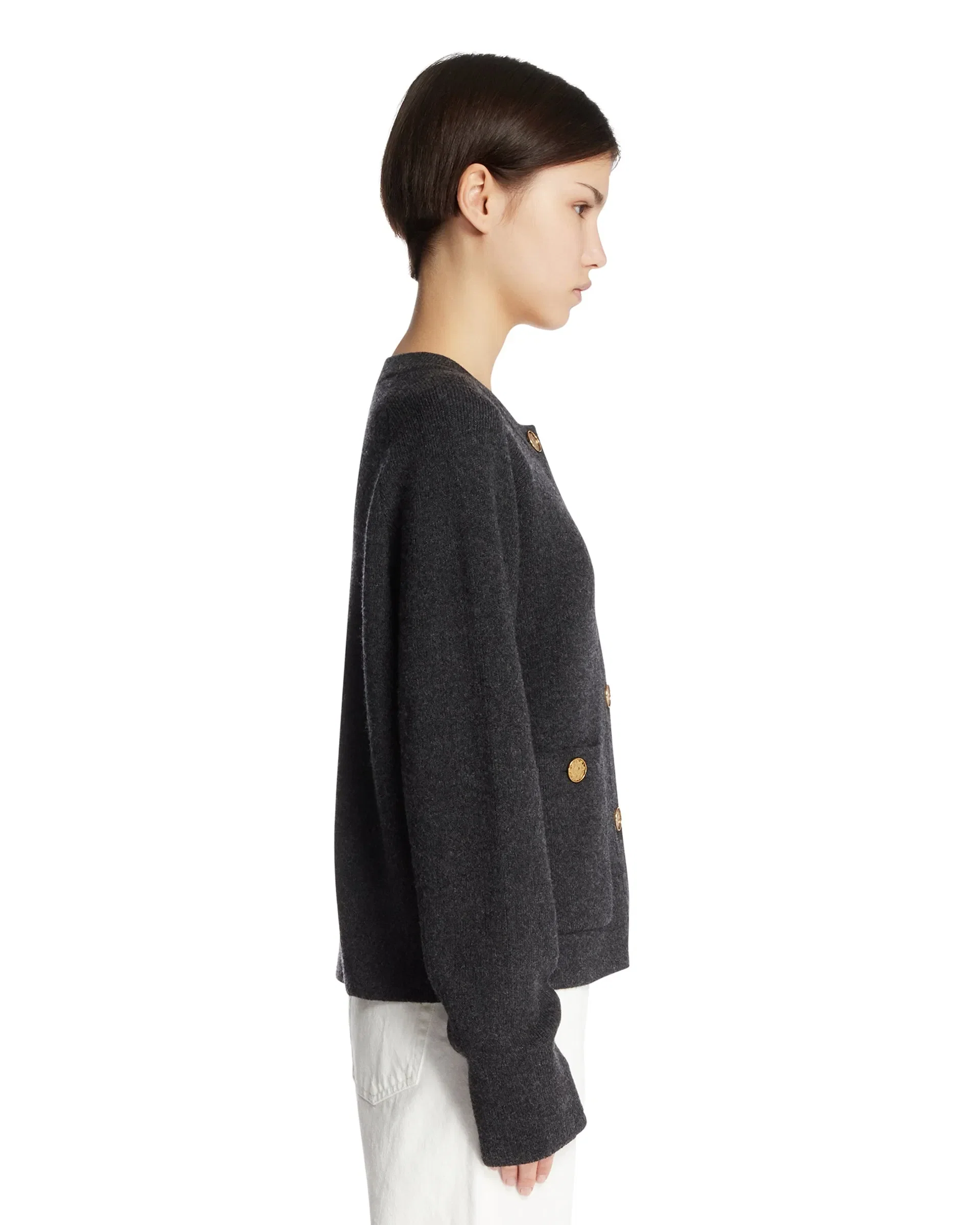 TOTEME Cardigan Con Bottoni Gioiello Grigio