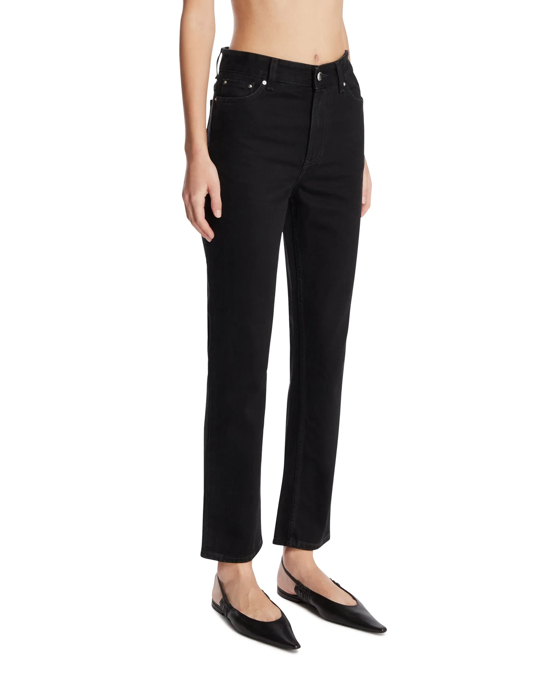 TOTEME Jeans A Gamba Dritta Cropped Neri