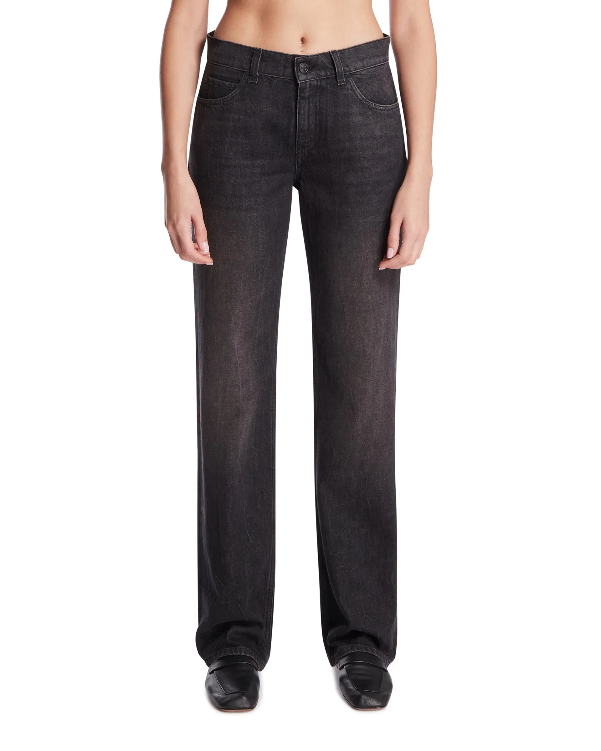 The Row Jeans Carlyl in Cotone Neri