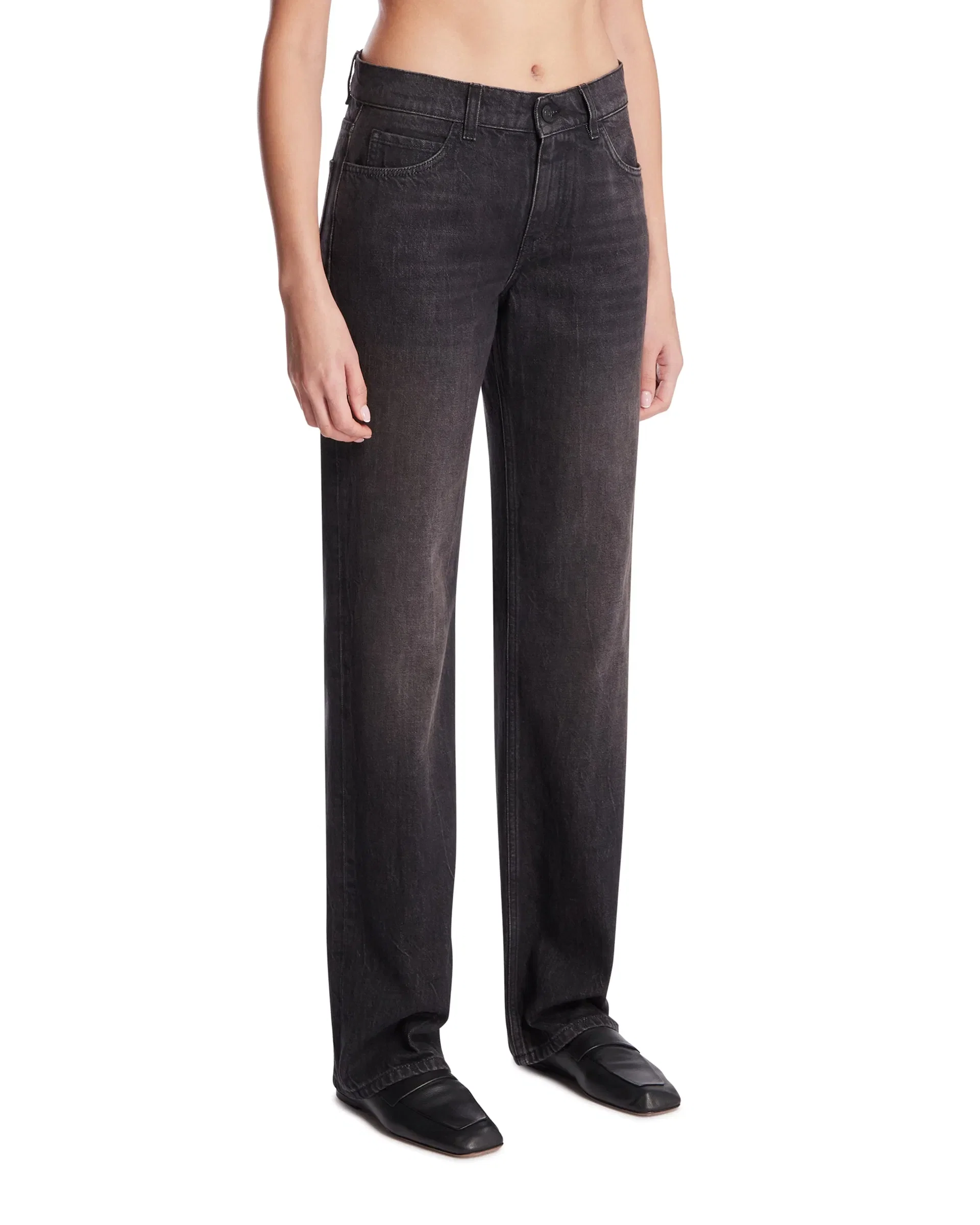 The Row Jeans Carlyl in Cotone Neri