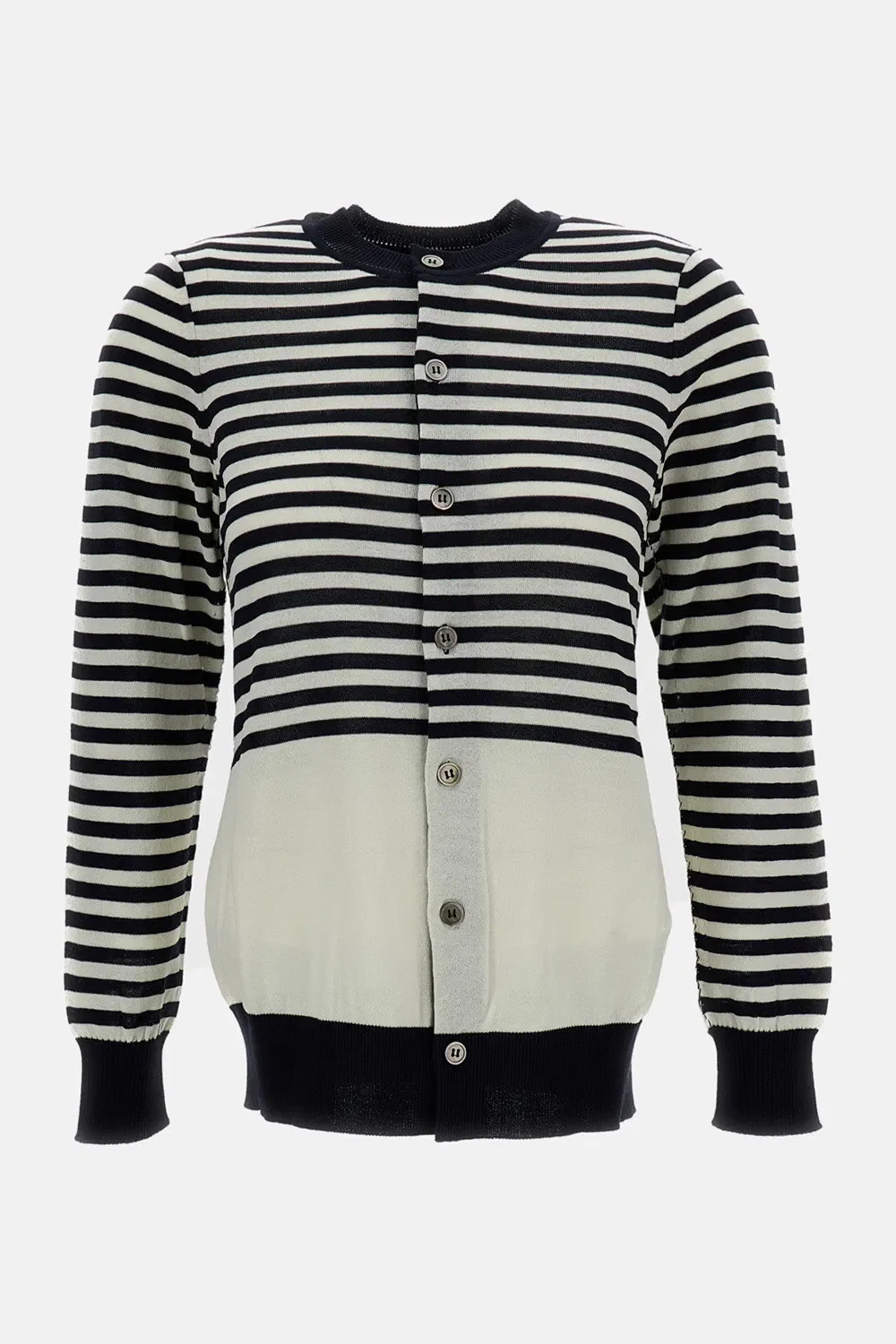 Junya Watanabe CARDIGAN GIROCOLLO A RIGHE