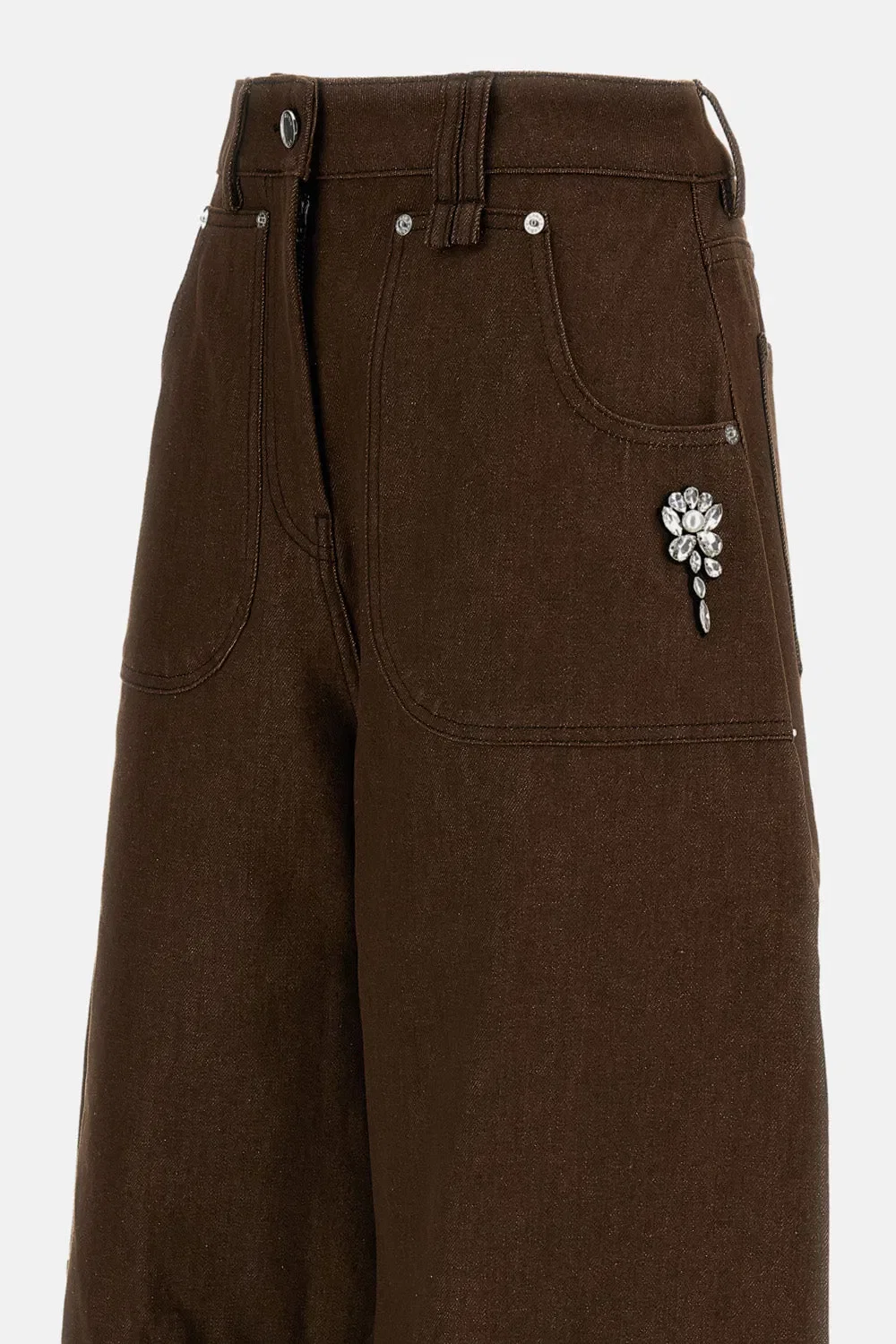 Simone Rocha PANTALONI JEANS A GAMBA CURVA UTILITY