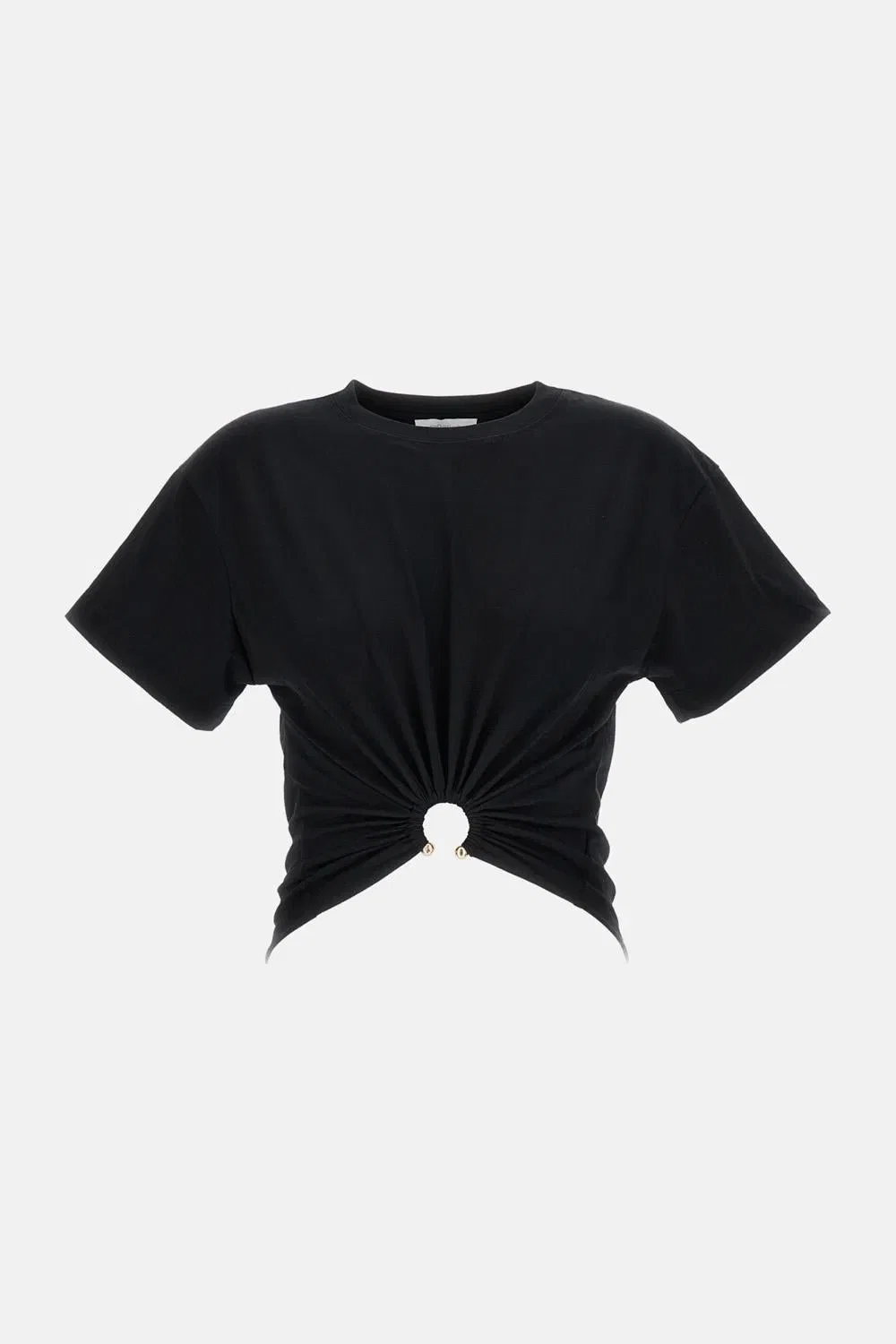 Rabanne T-SHIRT NERA CON PIERCING