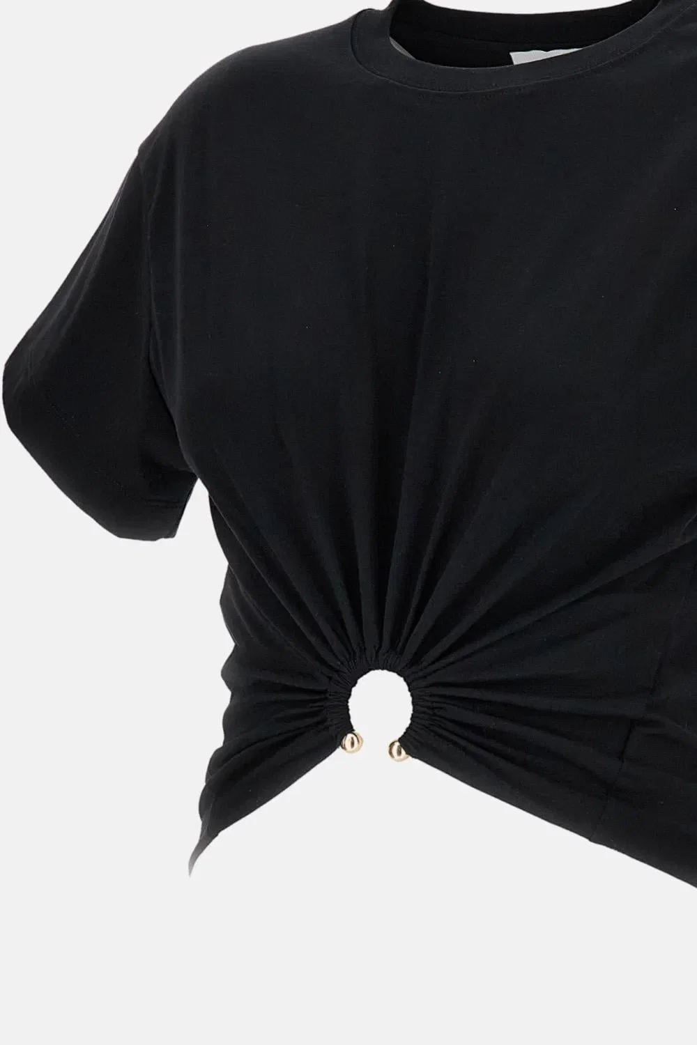 Rabanne T-SHIRT BIANCA CON PIERCING
