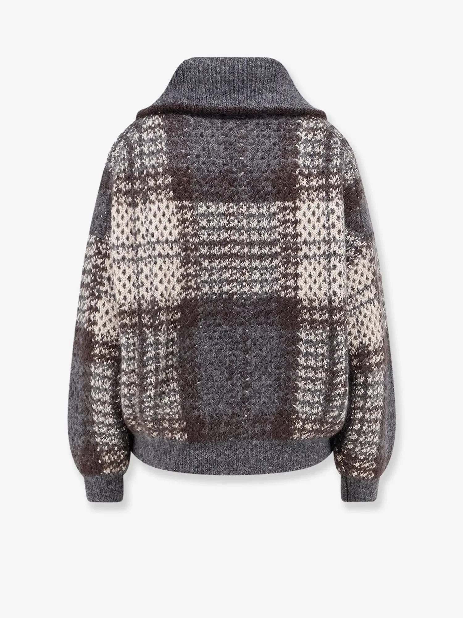 Brunello Cucinelli Cardigan with intarsia and micro-sequin embroidery