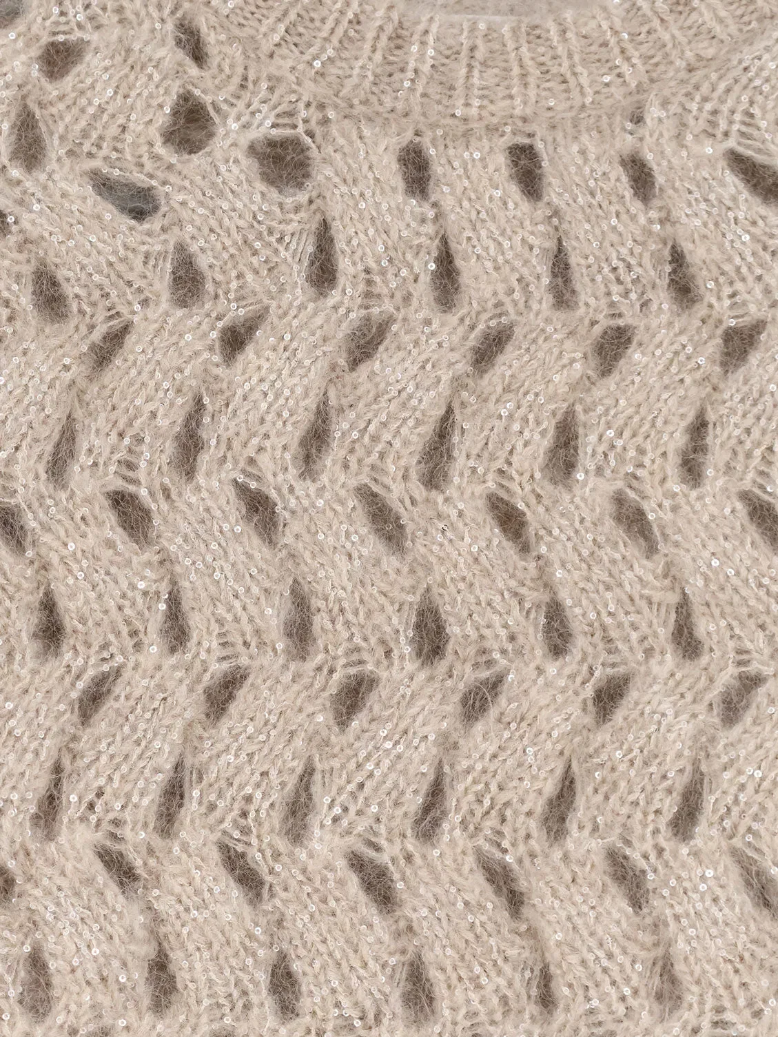 Brunello Cucinelli Perforated sweater with micro sequins