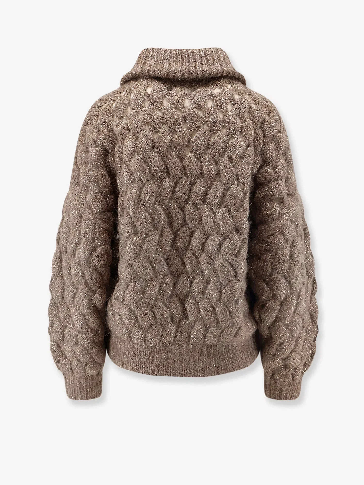 Brunello Cucinelli Perforated cardigan with micro-sequins