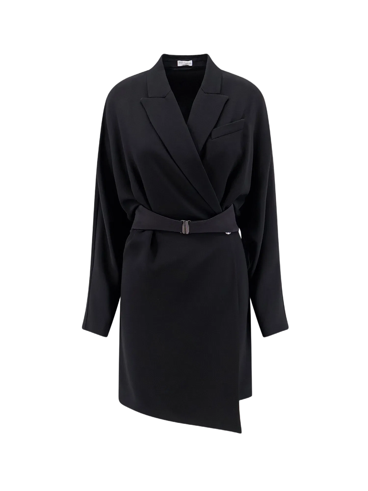 Brunello Cucinelli Chemisier Dress with Tuxedo-style band