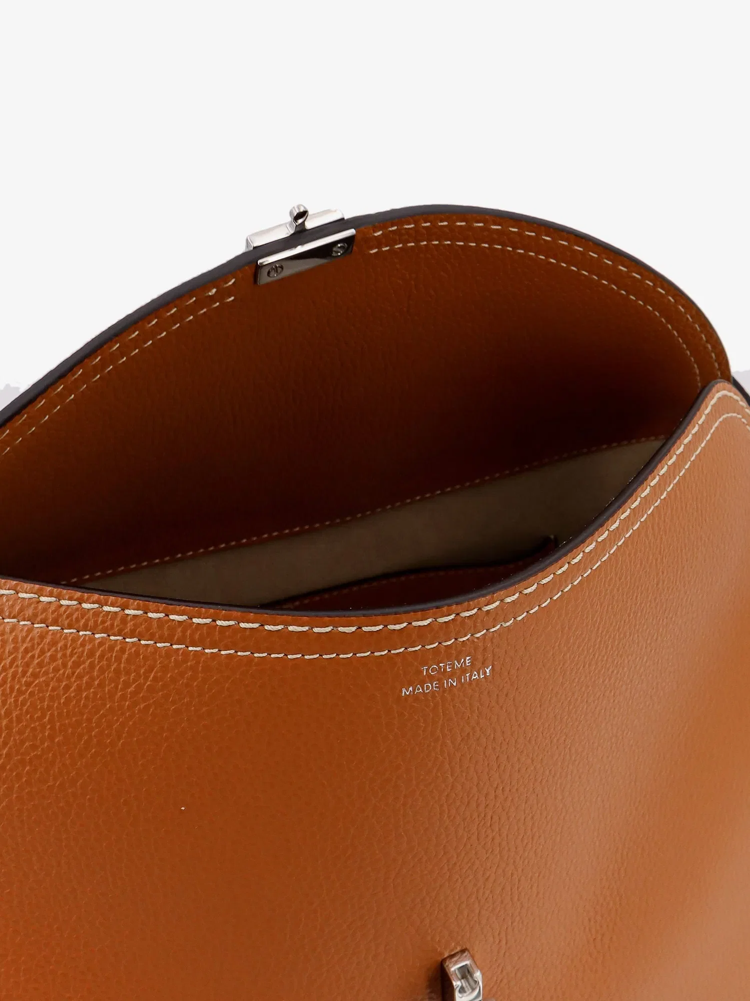 TOTEME T-Lock hammered leather handbag