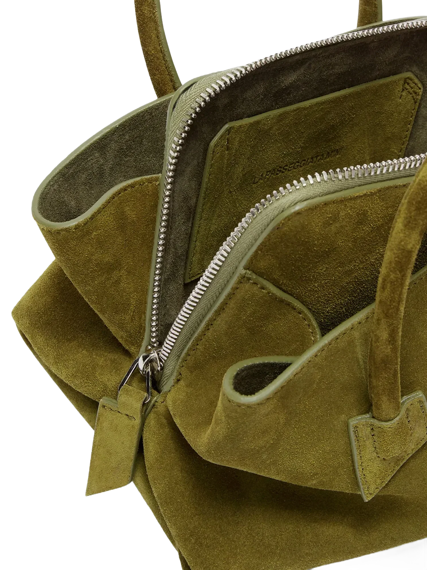 The Attico La Passeggiata Mini suede handbag