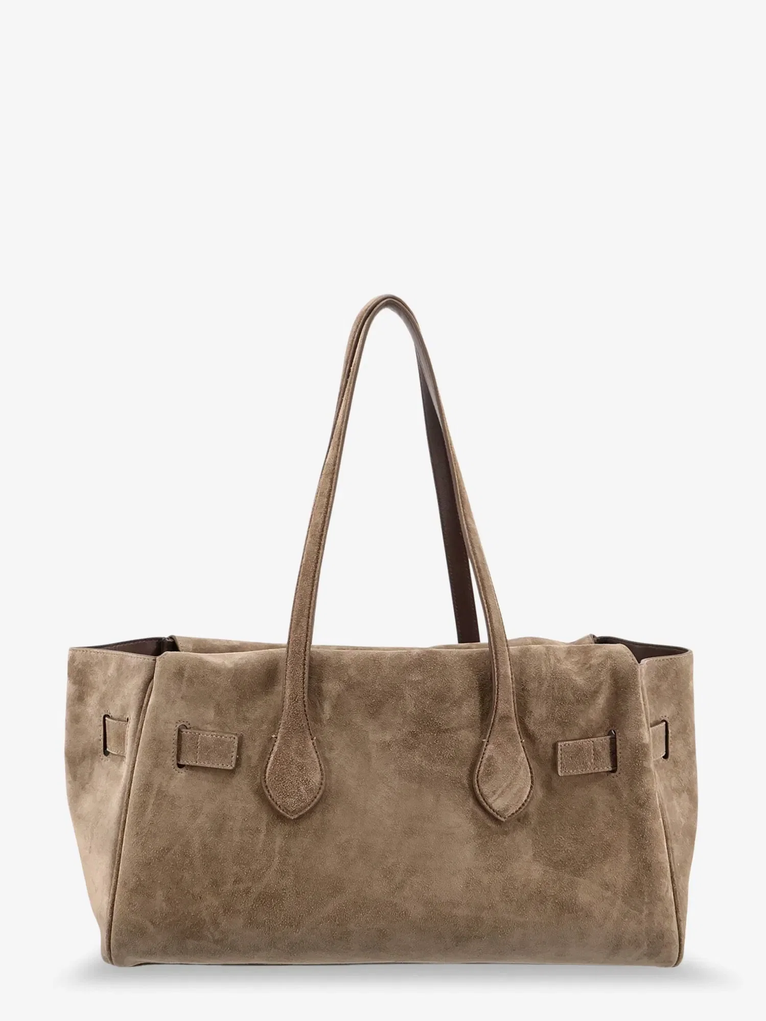 Brunello Cucinelli Suede shoulder bag with logo padlock detail