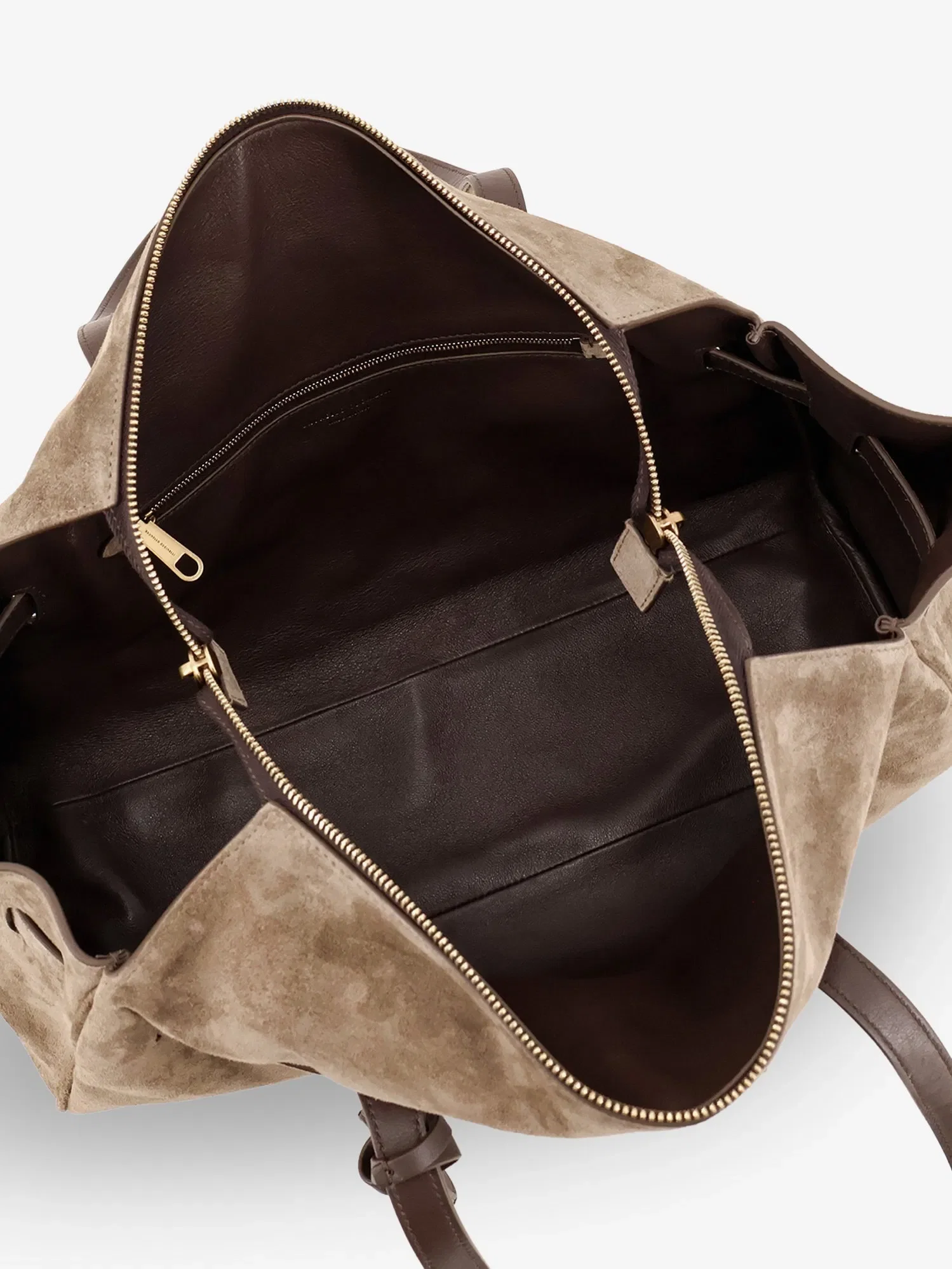 Brunello Cucinelli Suede shoulder bag with logo padlock detail