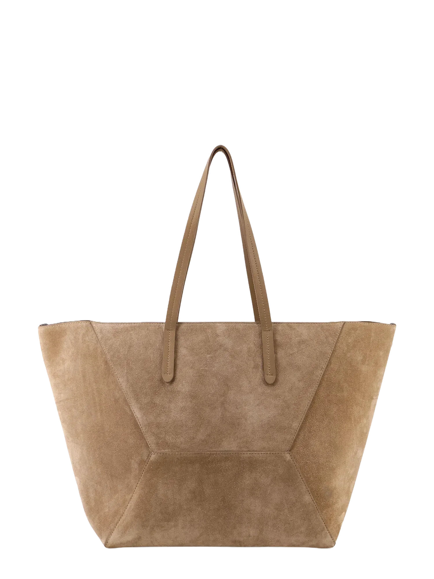 Brunello Cucinelli BC Duo suede shoulder bag with engraved logo